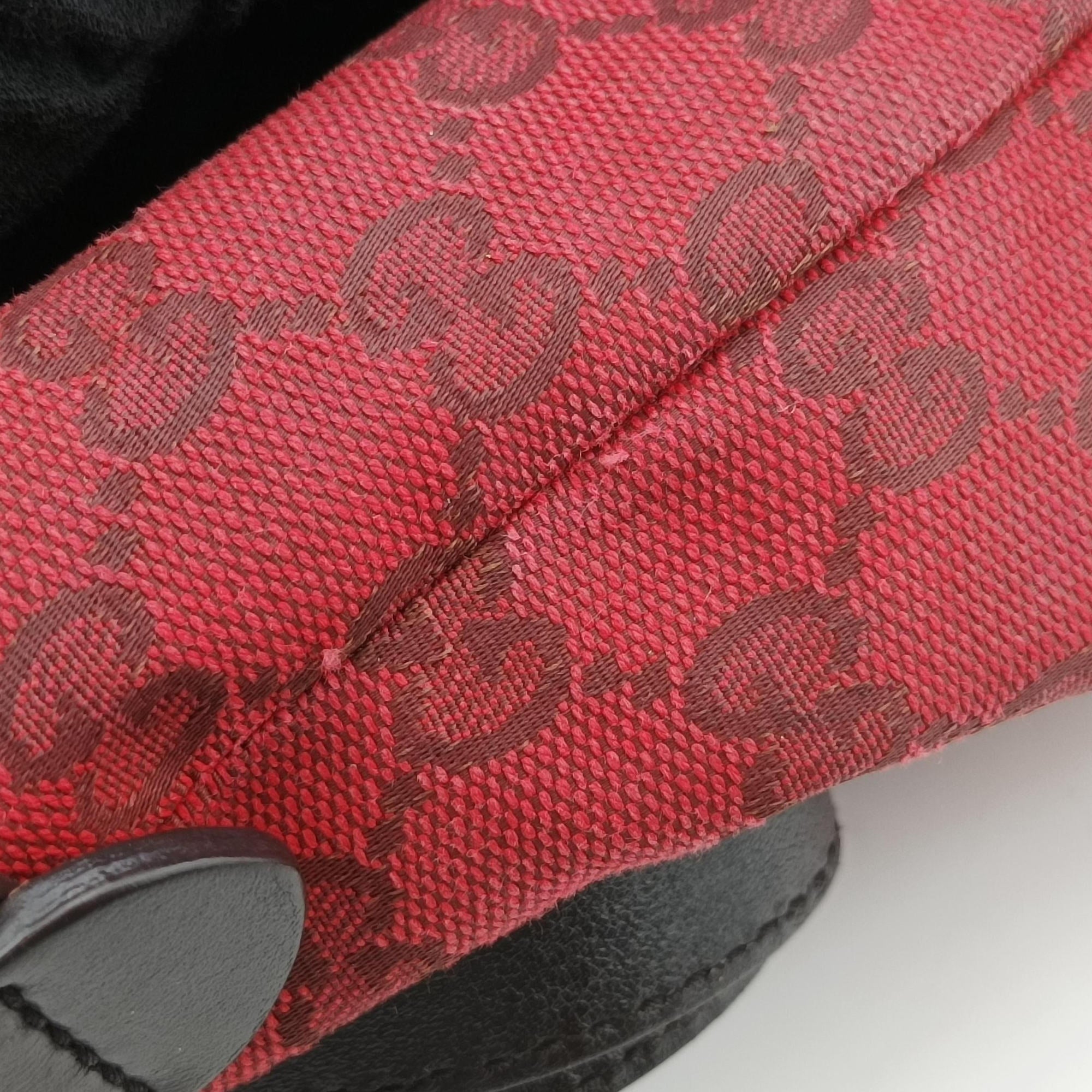 Pre-owned Gucci GG Canvas Red Canvas × Leather 308930 shoulderbag | stylenewstar