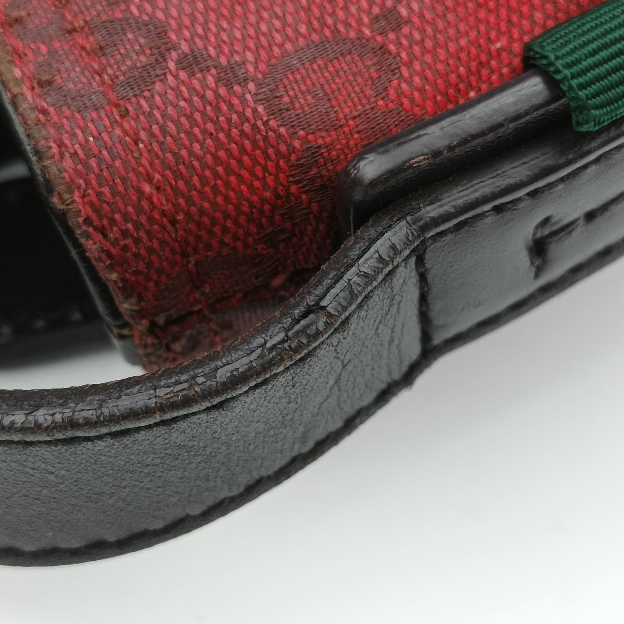 Pre-owned Gucci GG Canvas Red Canvas × Leather 308930 shoulderbag | stylenewstar