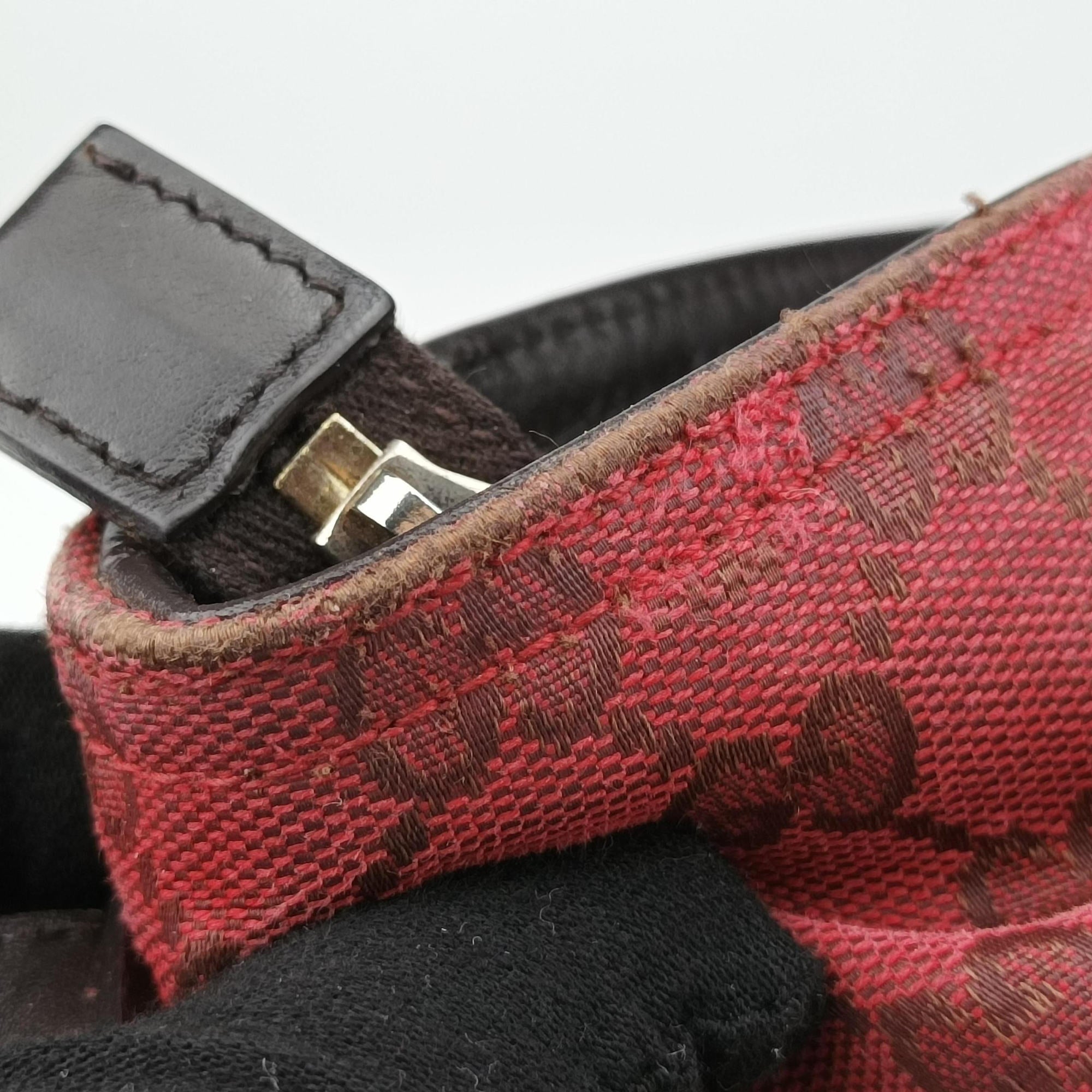Pre-owned Gucci GG Canvas Red Canvas × Leather 308930 shoulderbag | stylenewstar