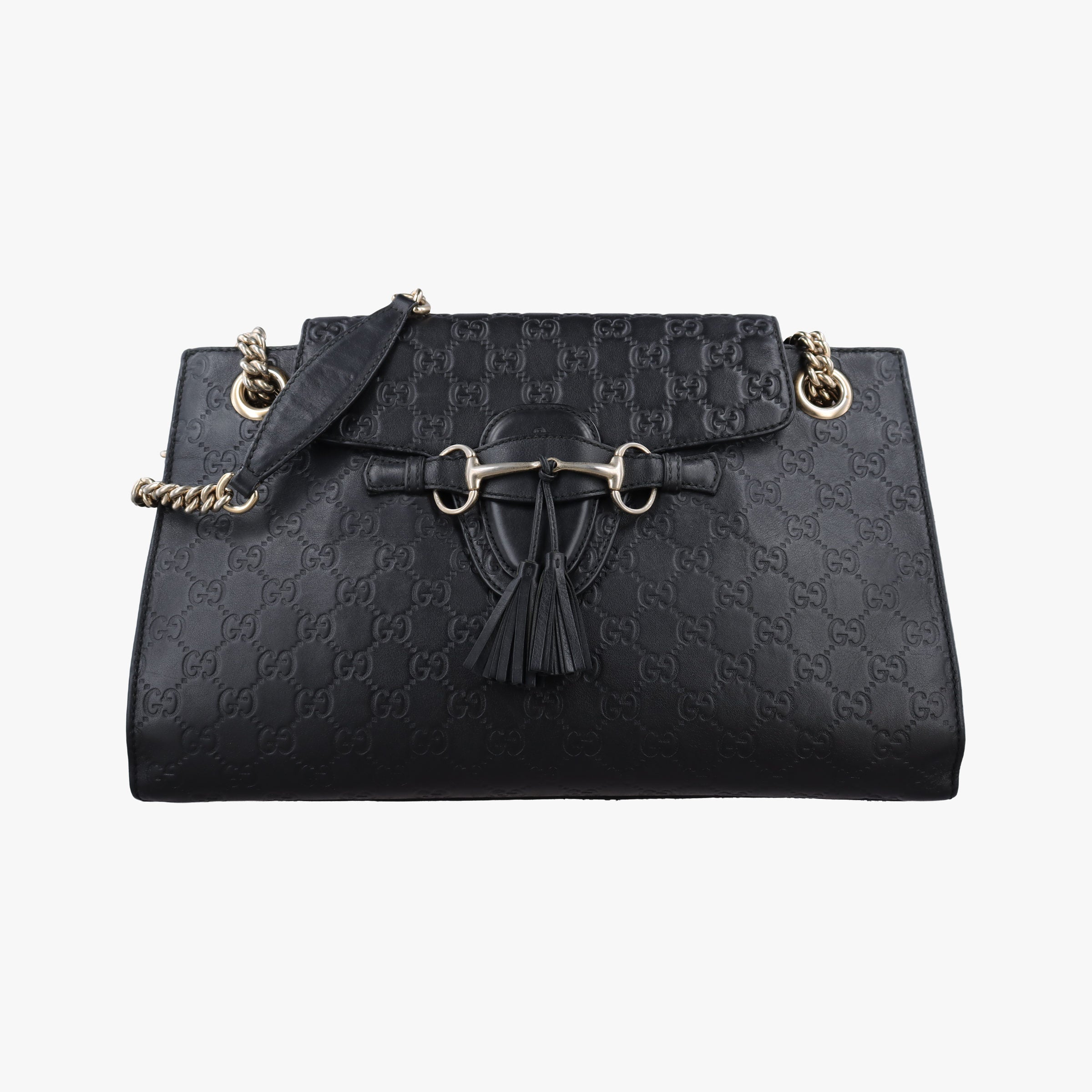 Pre-owned Gucci Emily Black Leather 295403 shoulderbag | stylenewstar