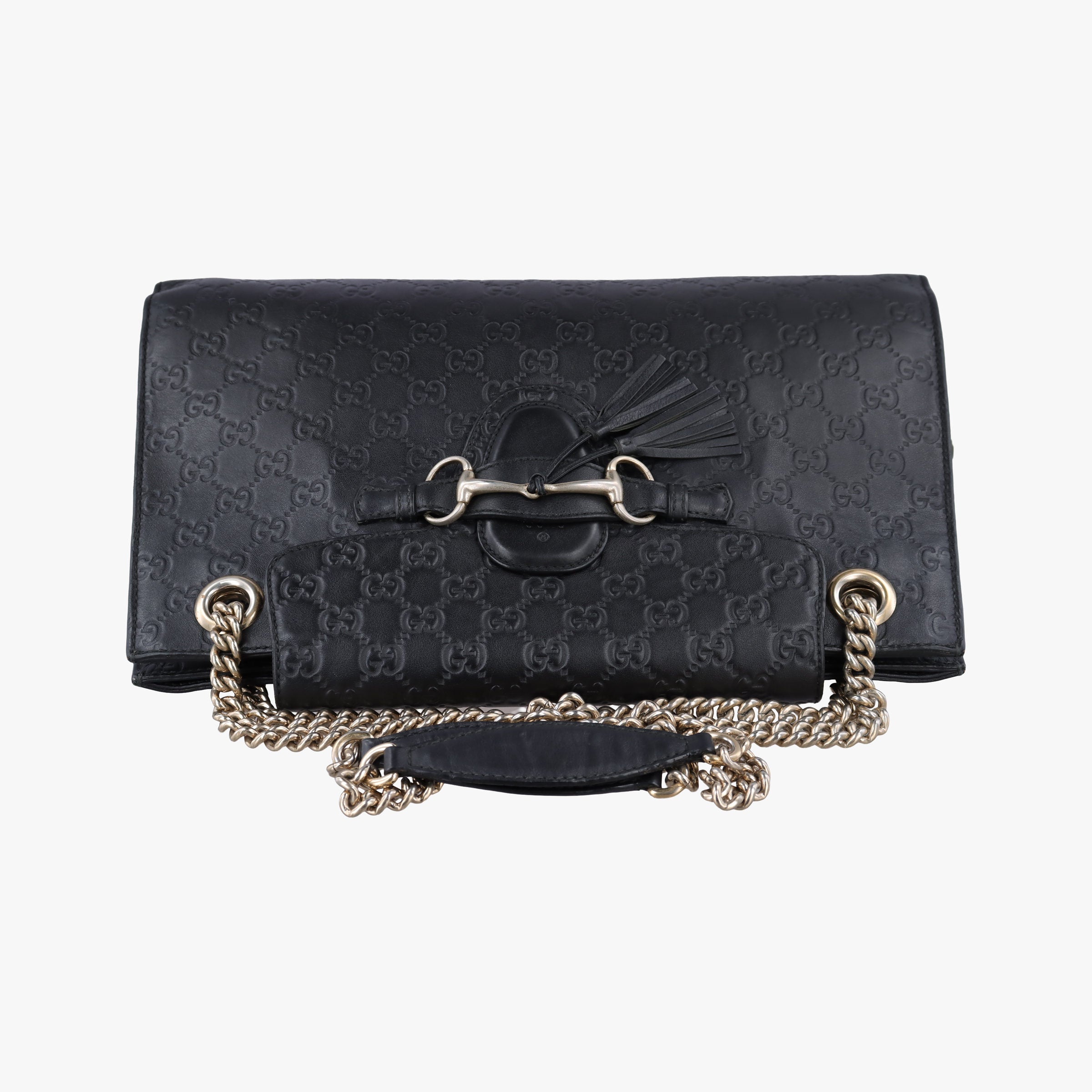 Pre-owned Gucci Emily Black Leather 295403 shoulderbag | stylenewstar