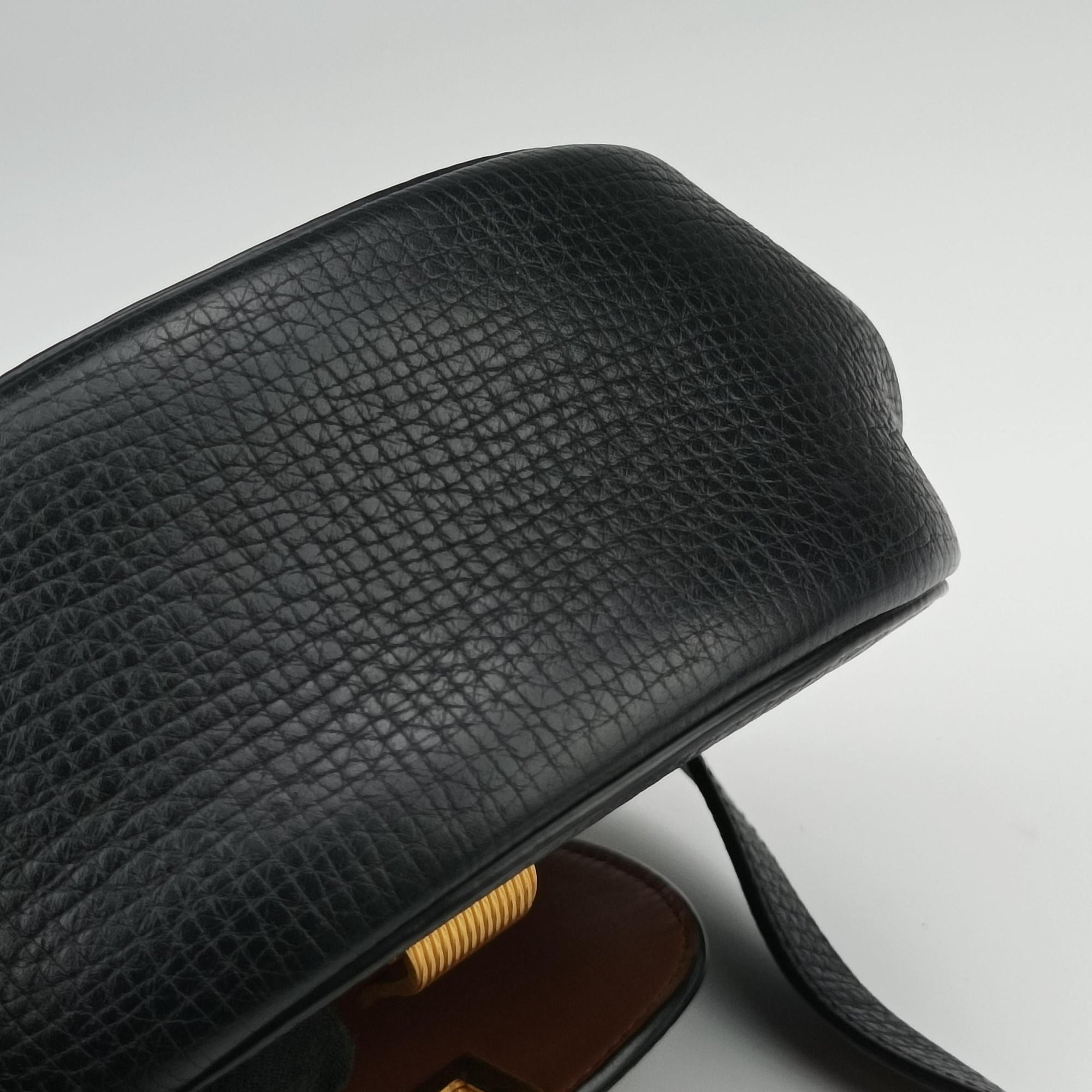 Pre-owned Bottega Veneta Palmelato Black Leather  shoulderbag | stylenewstar