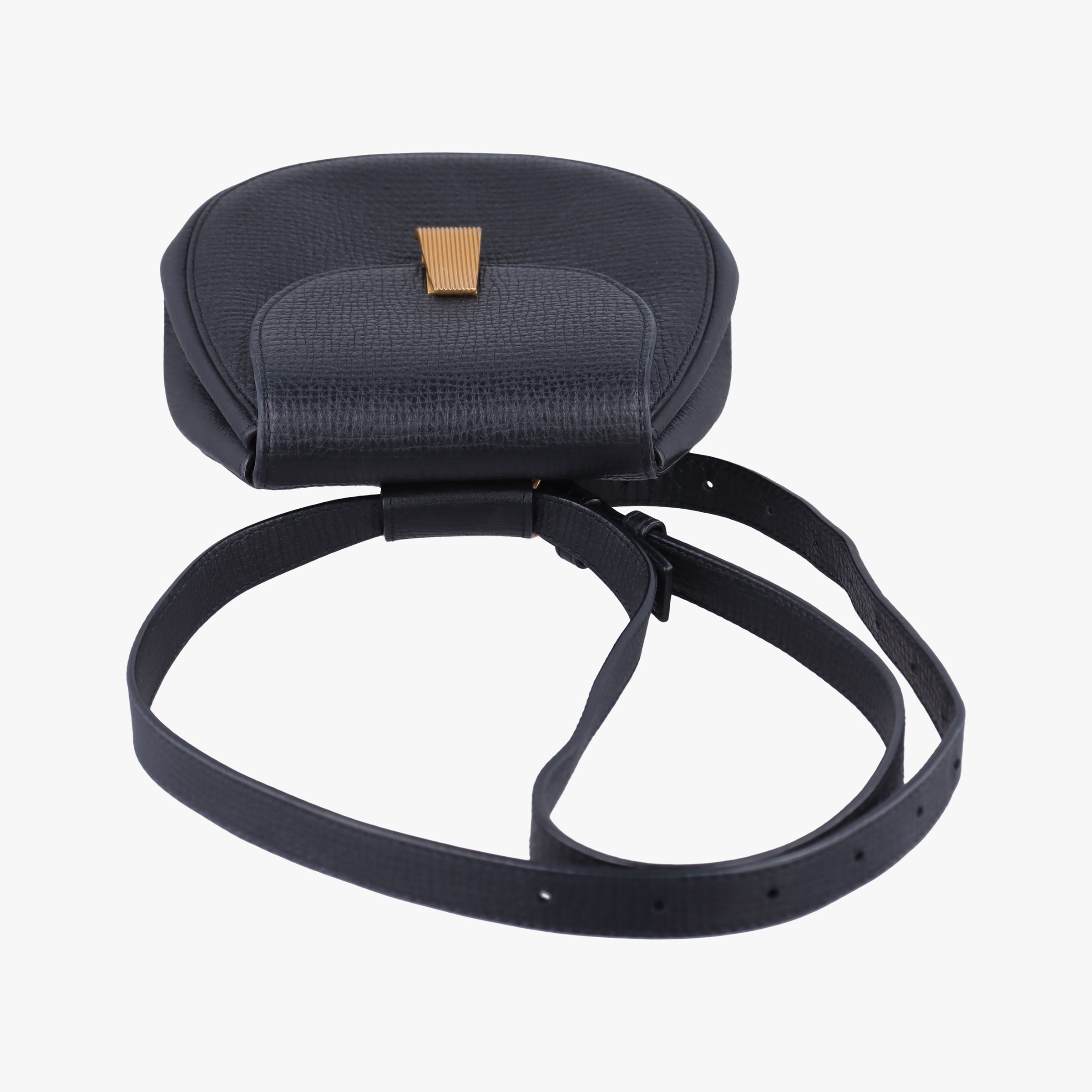 Pre-owned Bottega Veneta Palmelato Black Leather  shoulderbag | stylenewstar