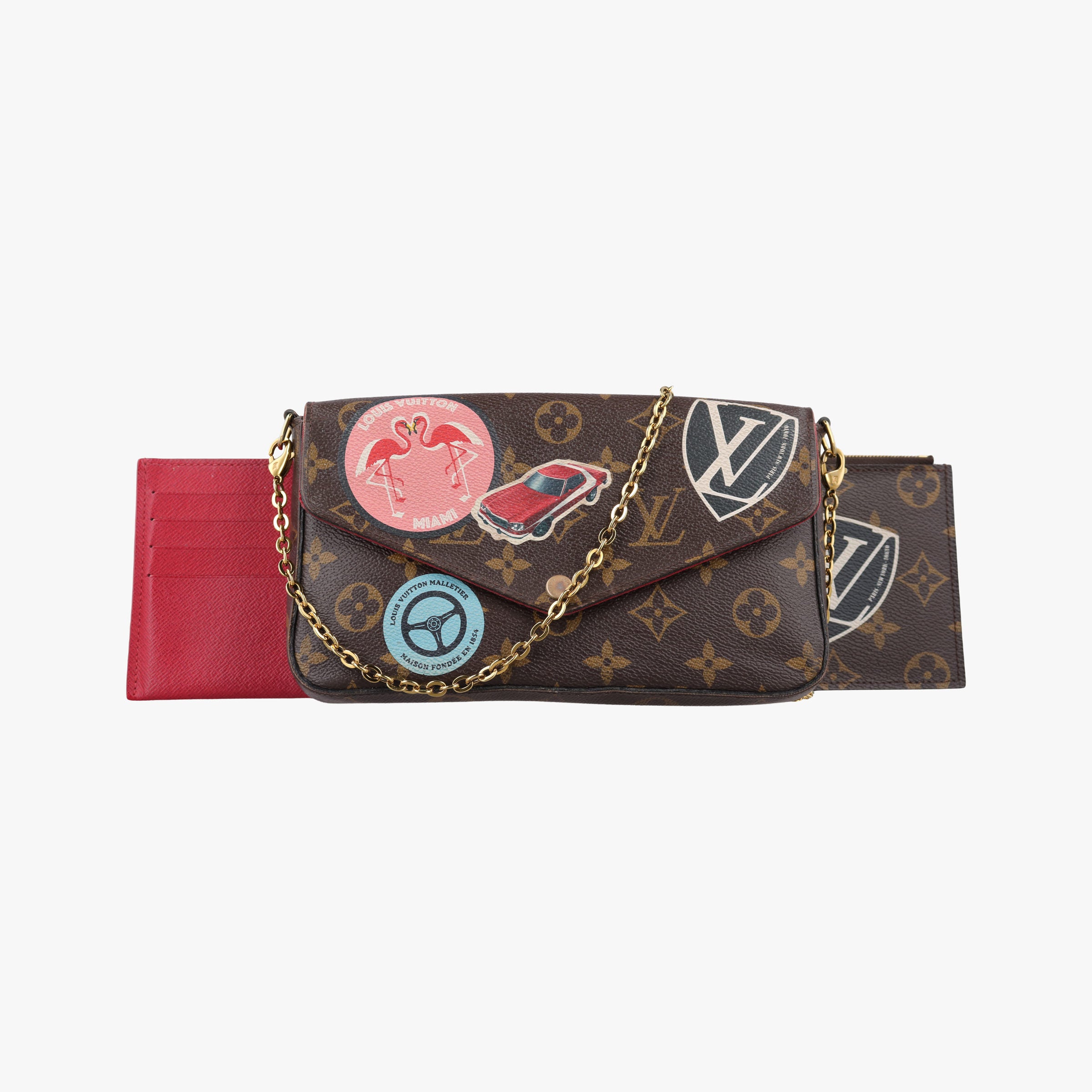 Pre-owned Louis Vuitton Felicie Pochette Brown×Multicolor Monogram Canvas M62145 shoulderbag | stylenewstar