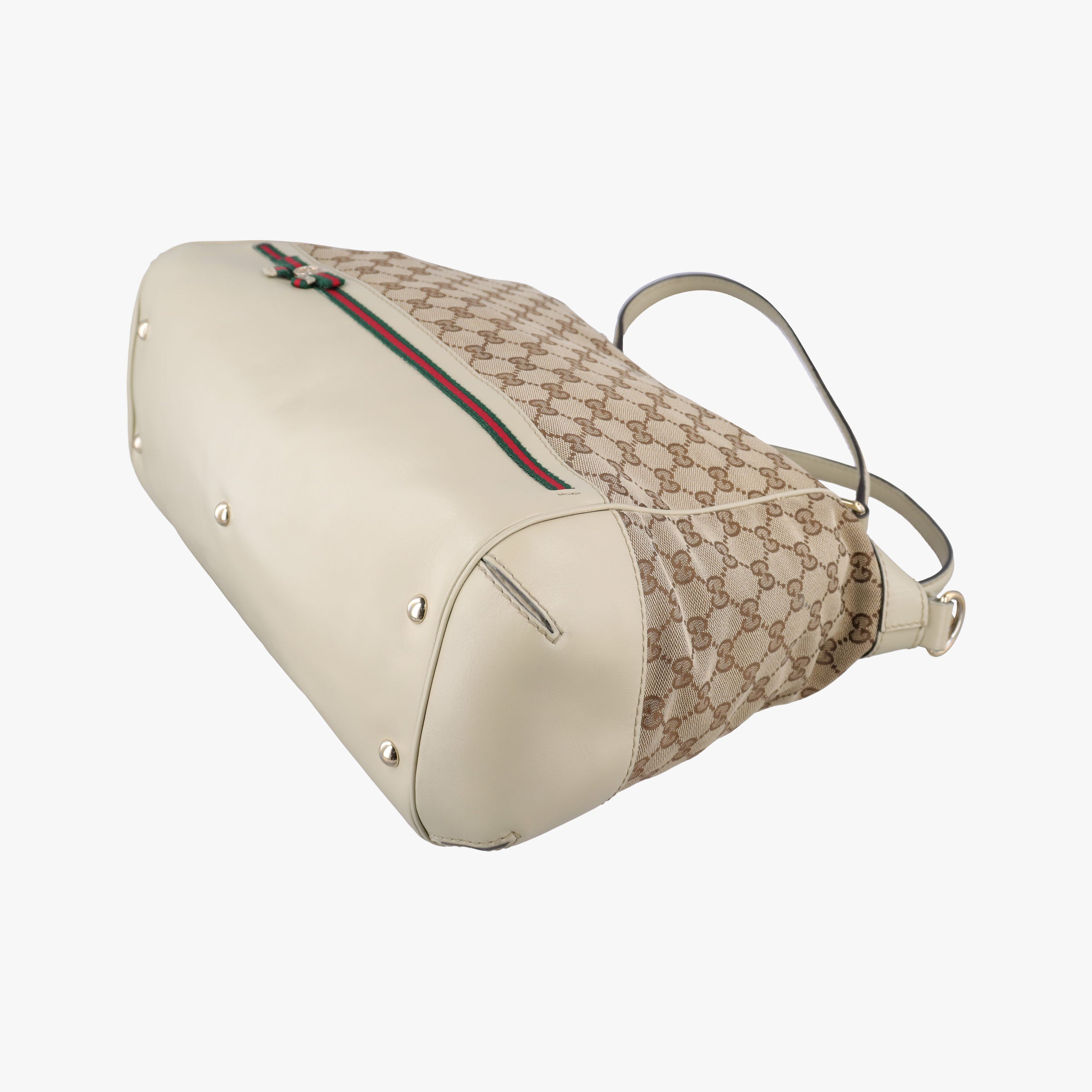 Vintage Gucci Mayfair Bow Tote Brown x White x Red x Green Canvas × Leather 257349 shoulderbag | stylenewstar