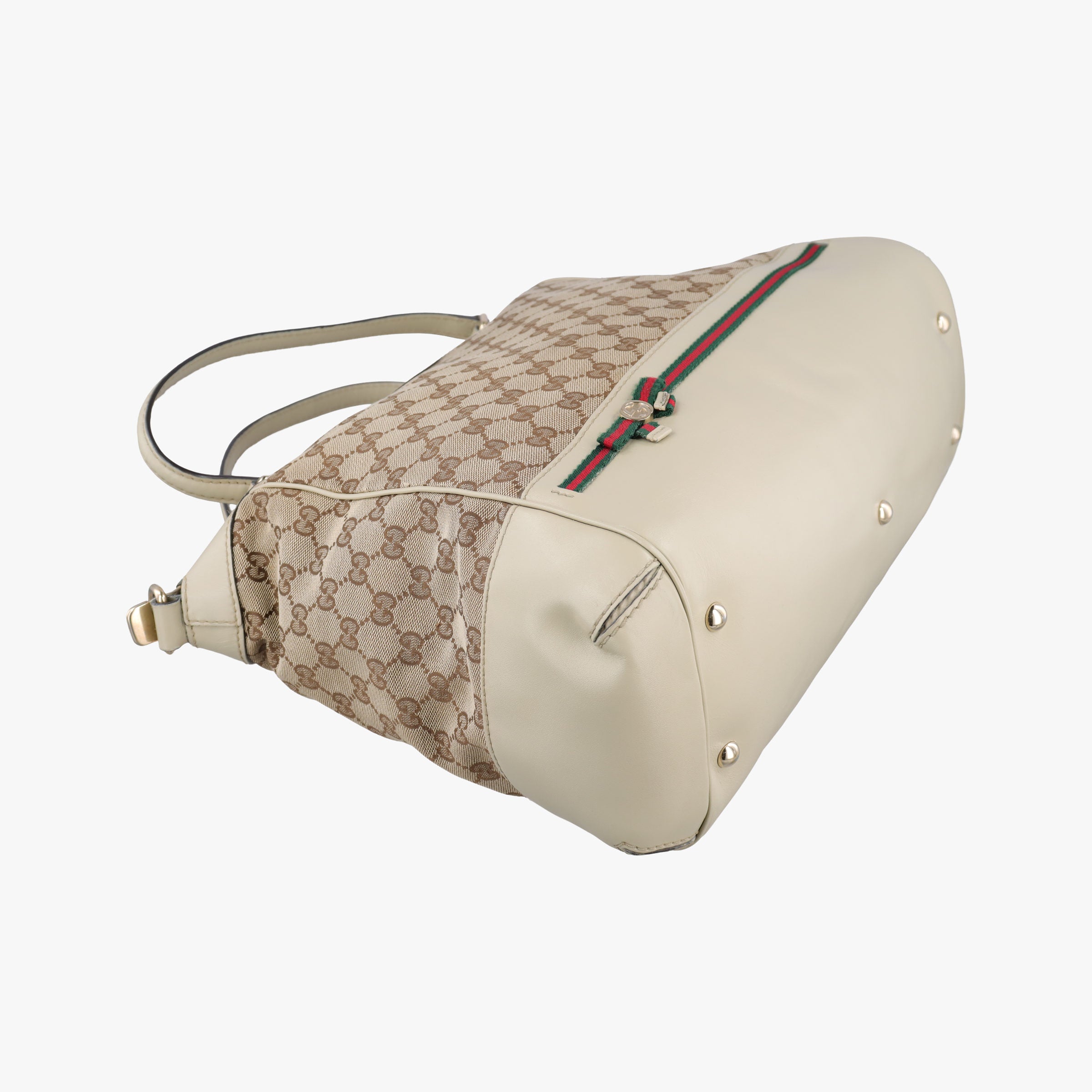 Vintage Gucci Mayfair Bow Tote Brown x White x Red x Green Canvas × Leather 257349 shoulderbag | stylenewstar