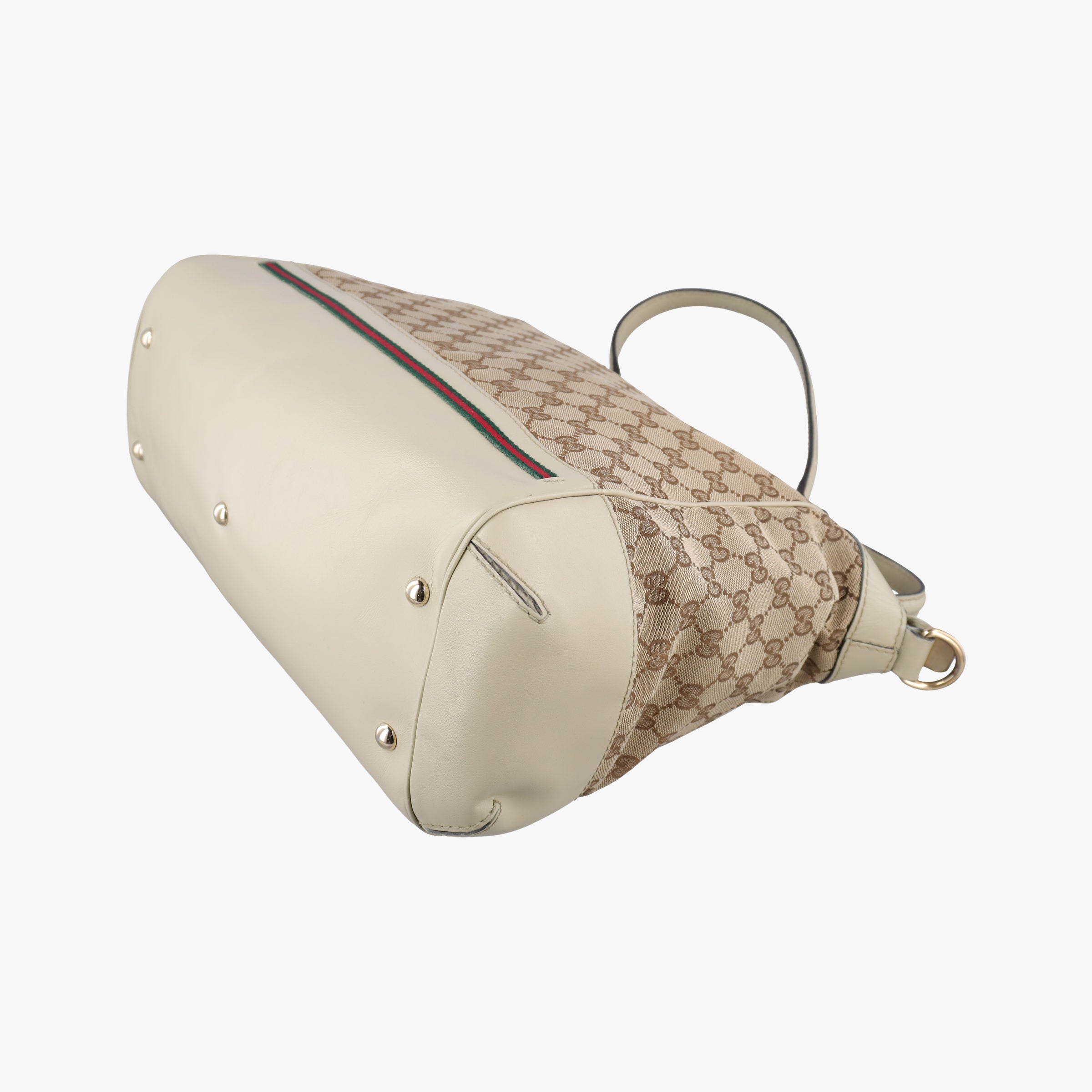 Vintage Gucci Mayfair Bow Tote Brown x White x Red x Green Canvas × Leather 257349 shoulderbag | stylenewstar
