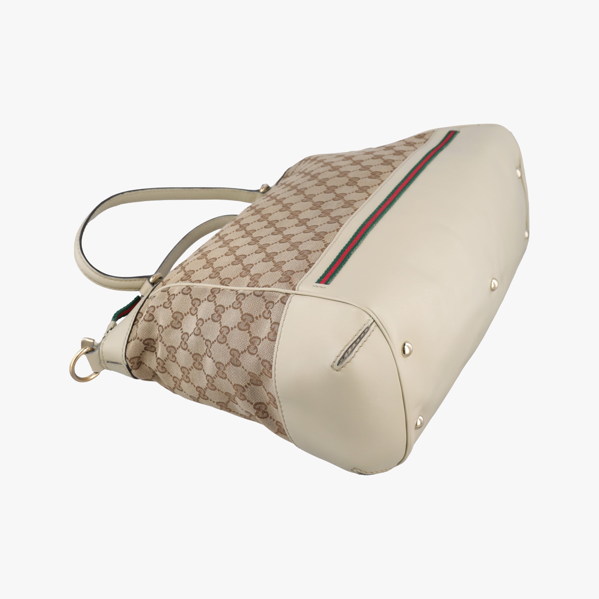 Vintage Gucci Mayfair Bow Tote Brown x White x Red x Green Canvas × Leather 257349 shoulderbag | stylenewstar
