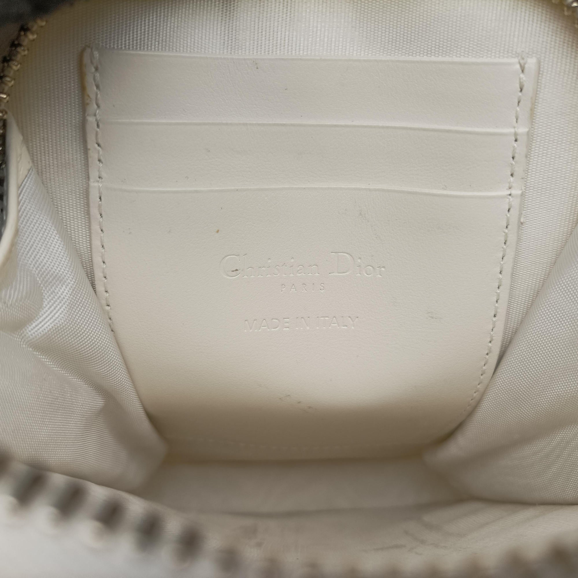 Pre-owned Christian Dior Lady Dior Call'in Dior White Leather  shoulderbag | stylenewstar
