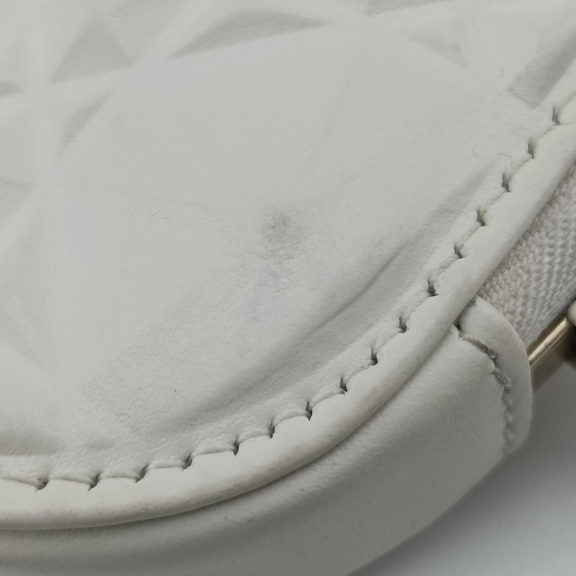 Pre-owned Christian Dior Lady Dior Call'in Dior White Leather  shoulderbag | stylenewstar