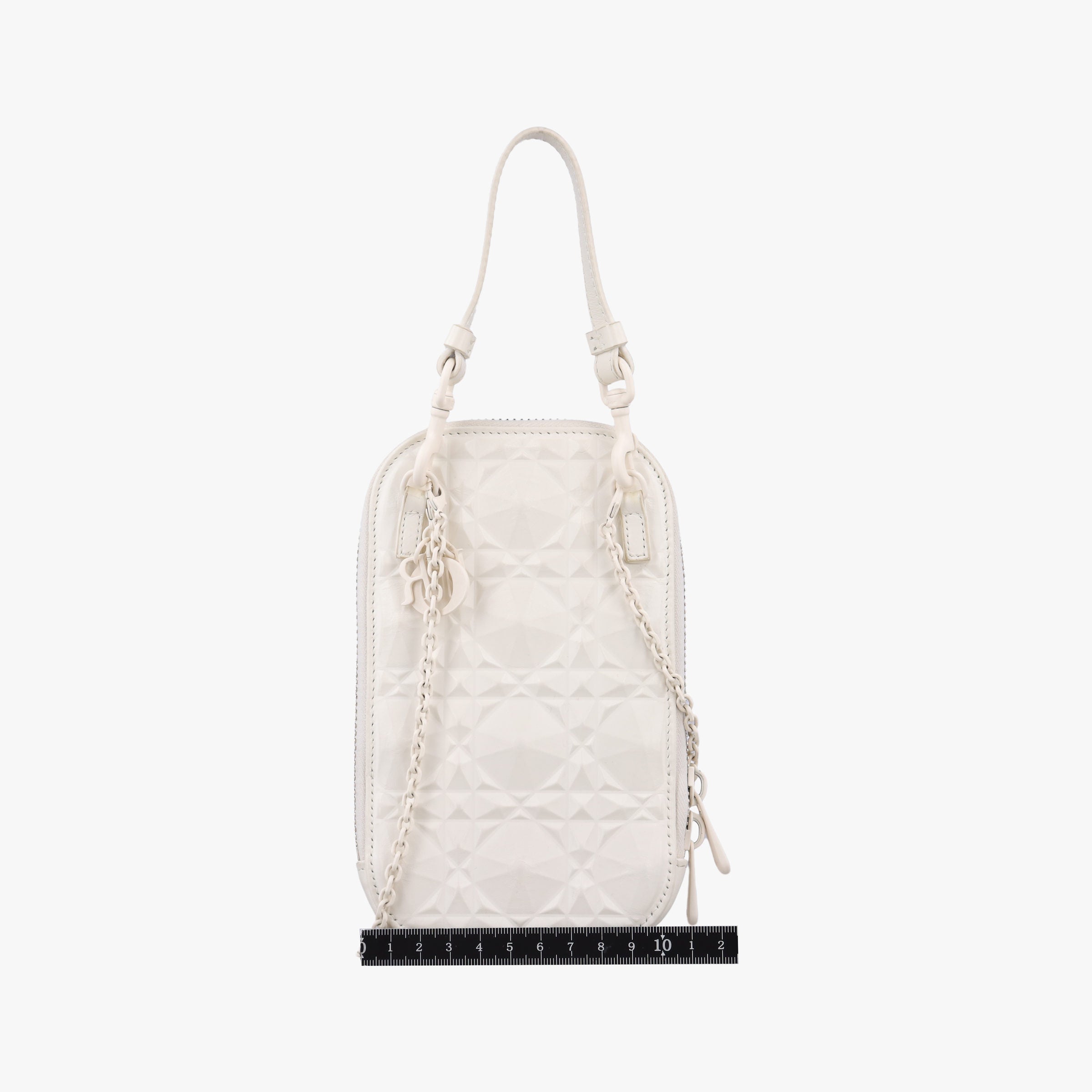 Pre-owned Christian Dior Lady Dior Call'in Dior White Leather  shoulderbag | stylenewstar