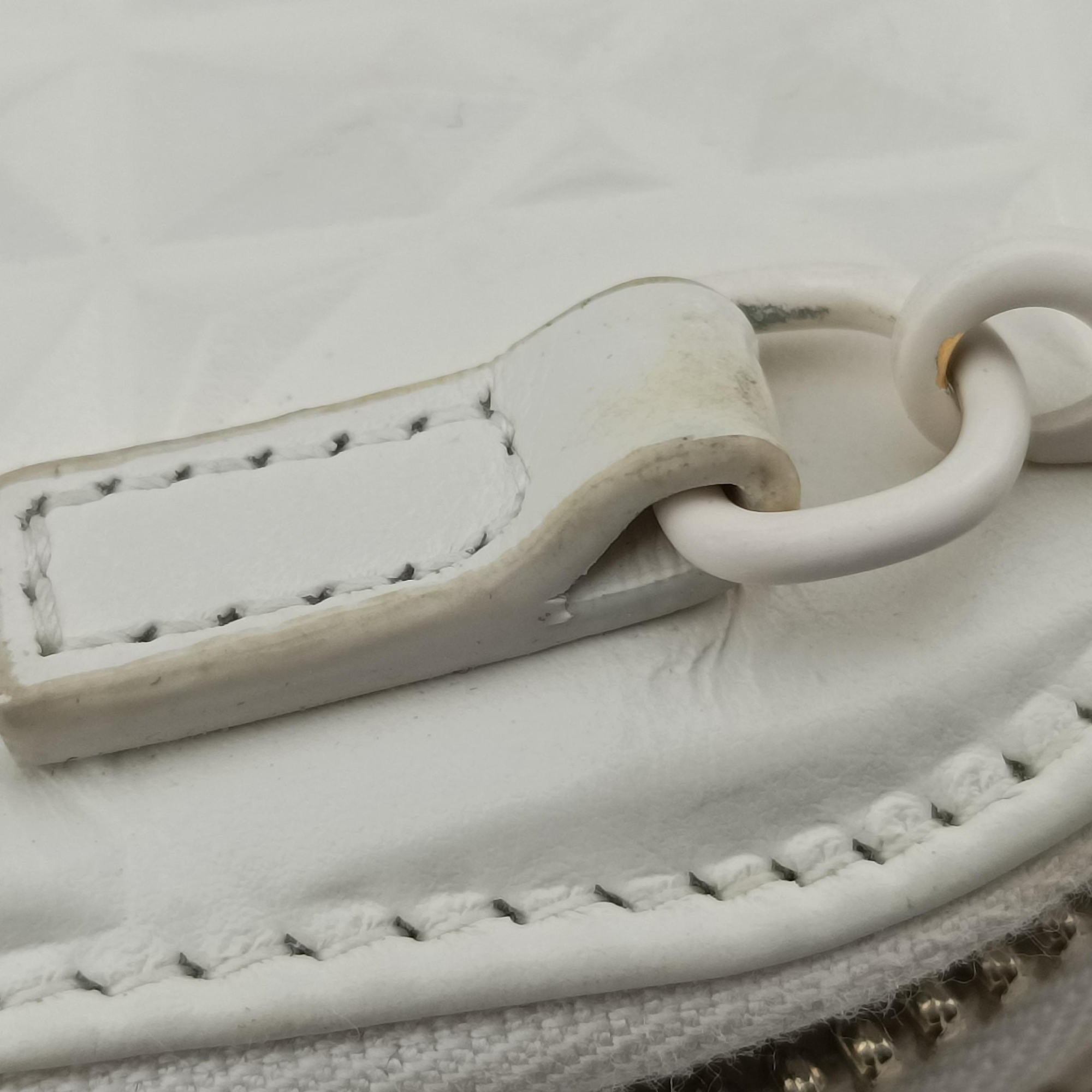 Pre-owned Christian Dior Lady Dior Call'in Dior White Leather  shoulderbag | stylenewstar