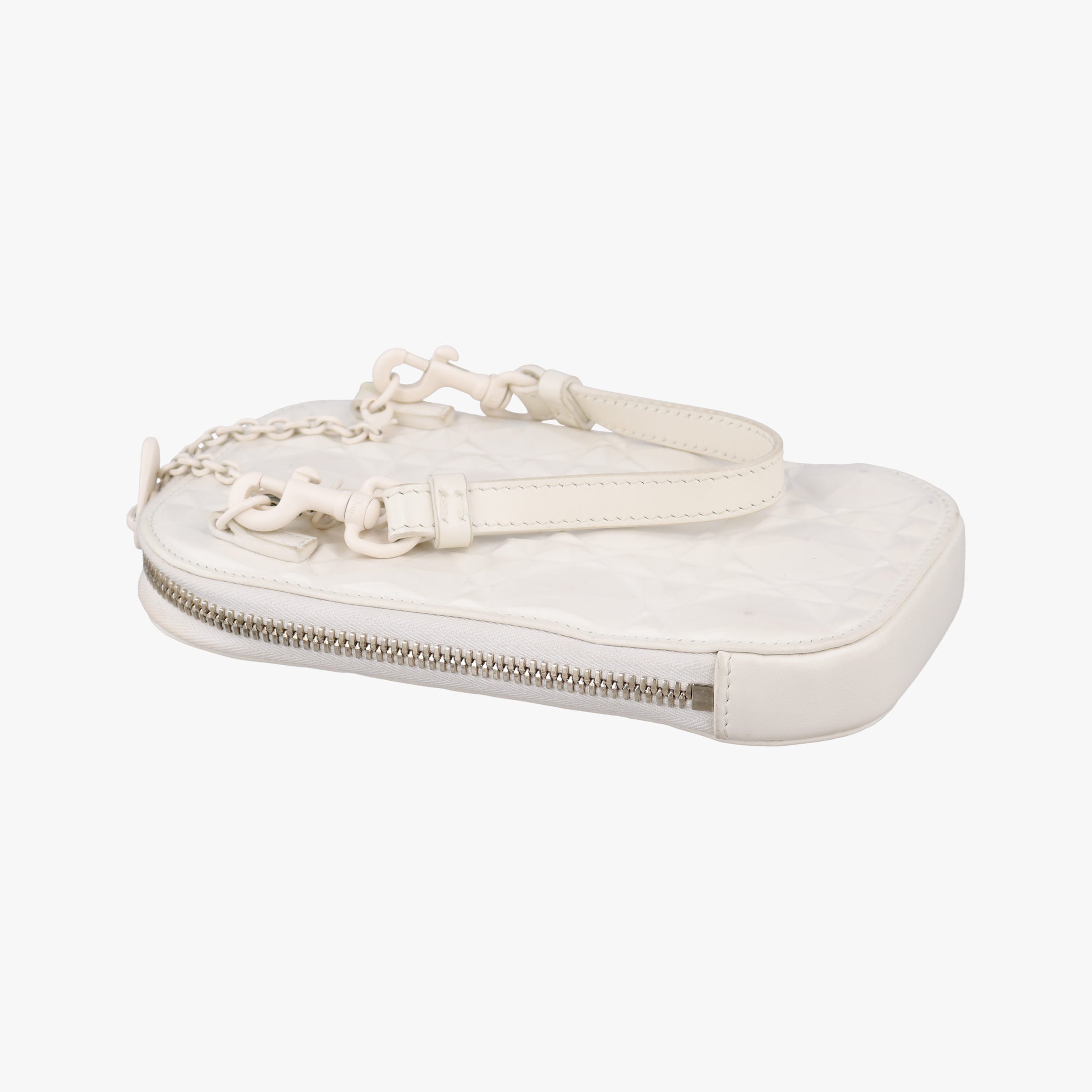 Pre-owned Christian Dior Lady Dior Call'in Dior White Leather  shoulderbag | stylenewstar