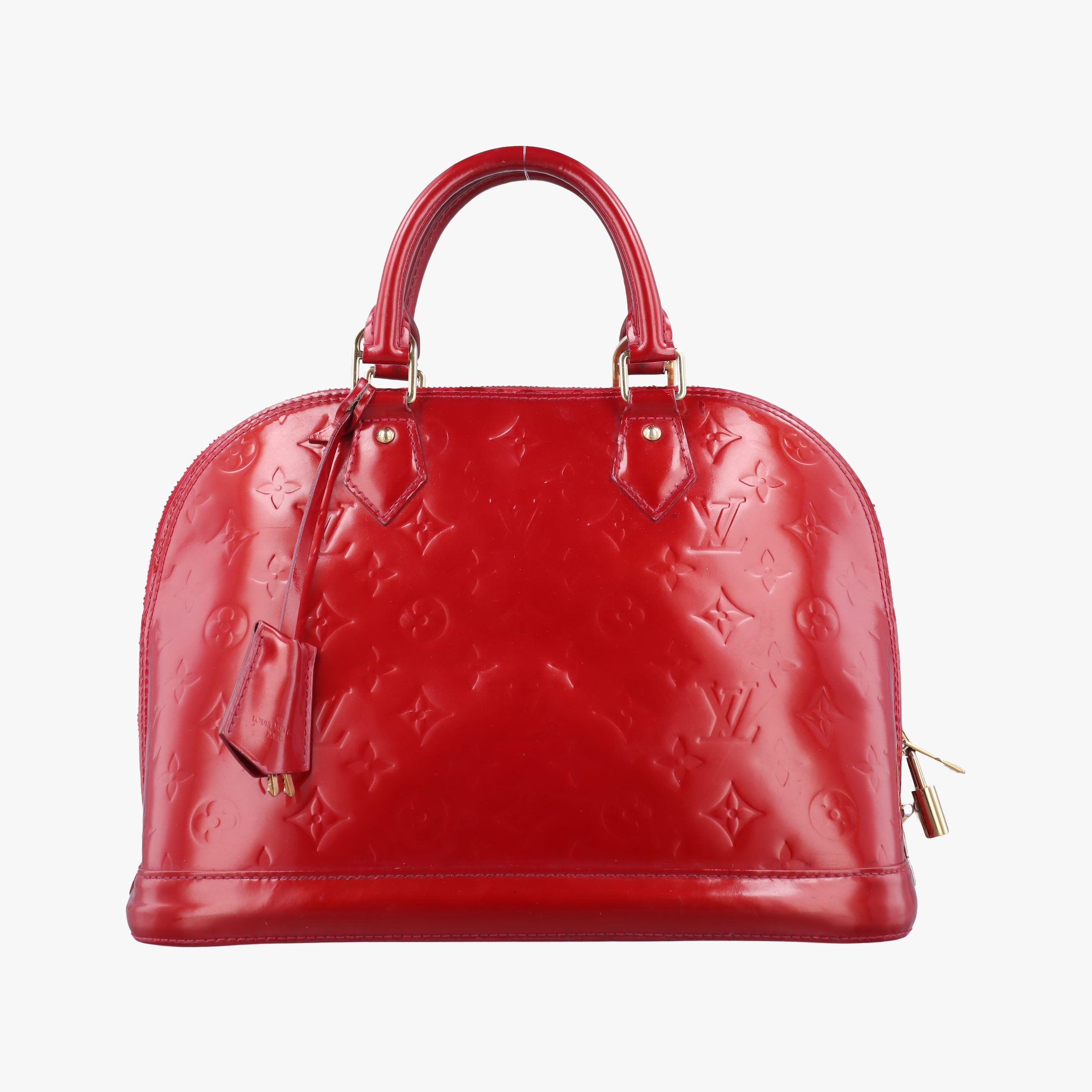 Pre-owned Louis Vuitton Alma PM pomme d'amour Vernis M90096 handbag | stylenewstar