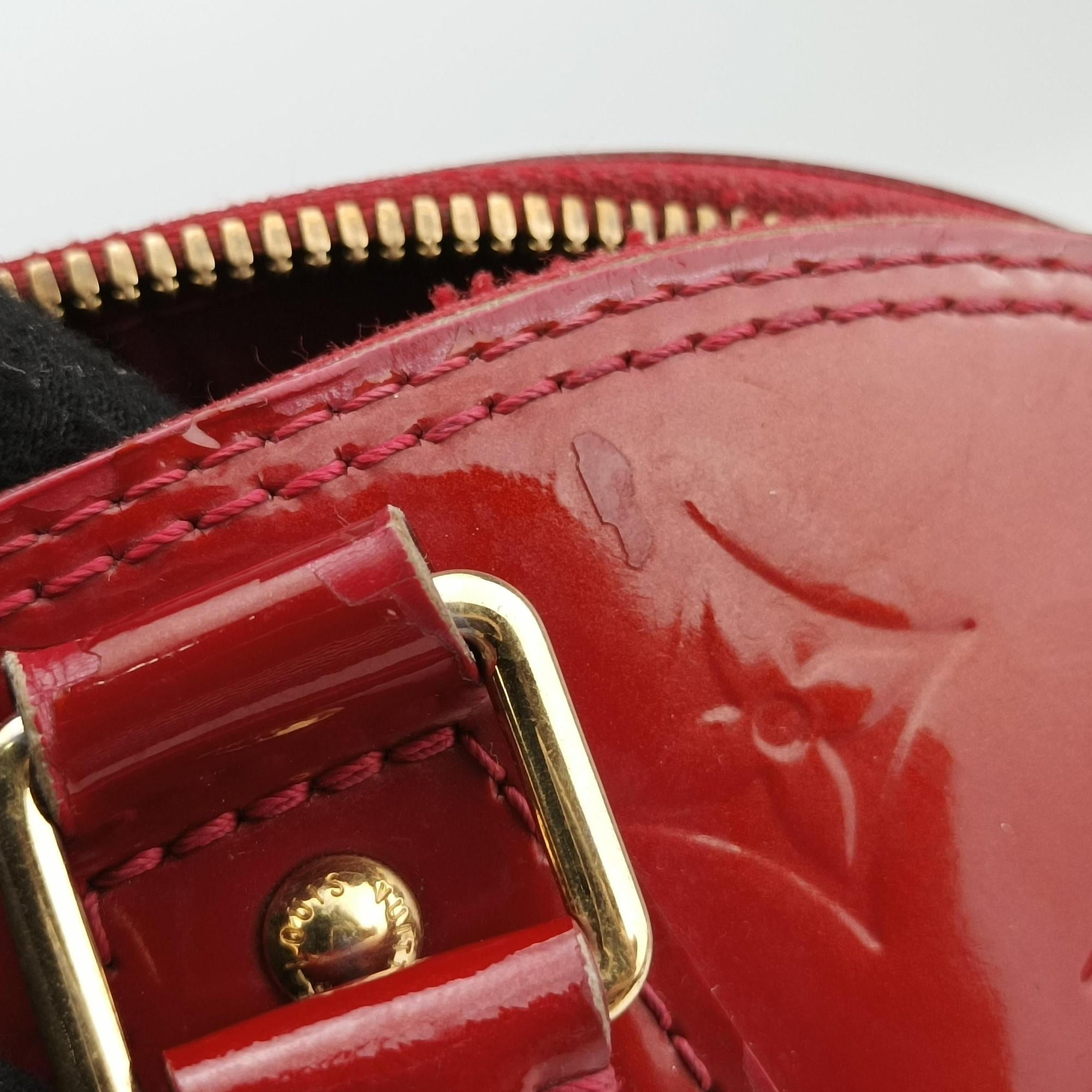 Pre-owned Louis Vuitton Alma PM pomme d'amour Vernis M90096 handbag | stylenewstar