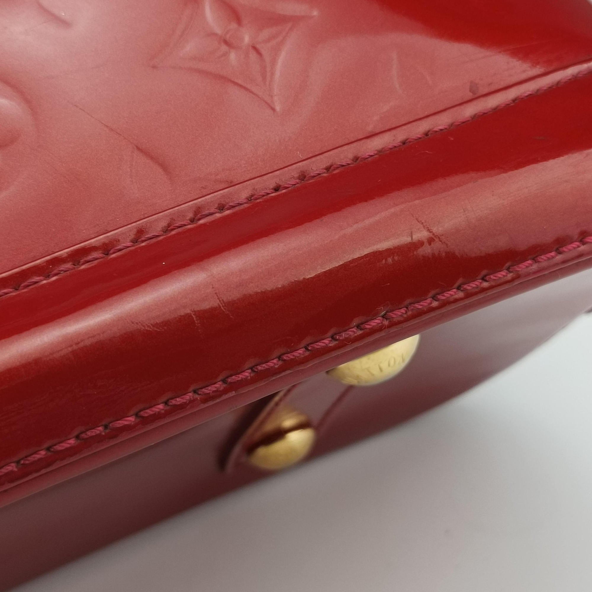 Pre-owned Louis Vuitton Alma PM pomme d'amour Vernis M90096 handbag | stylenewstar