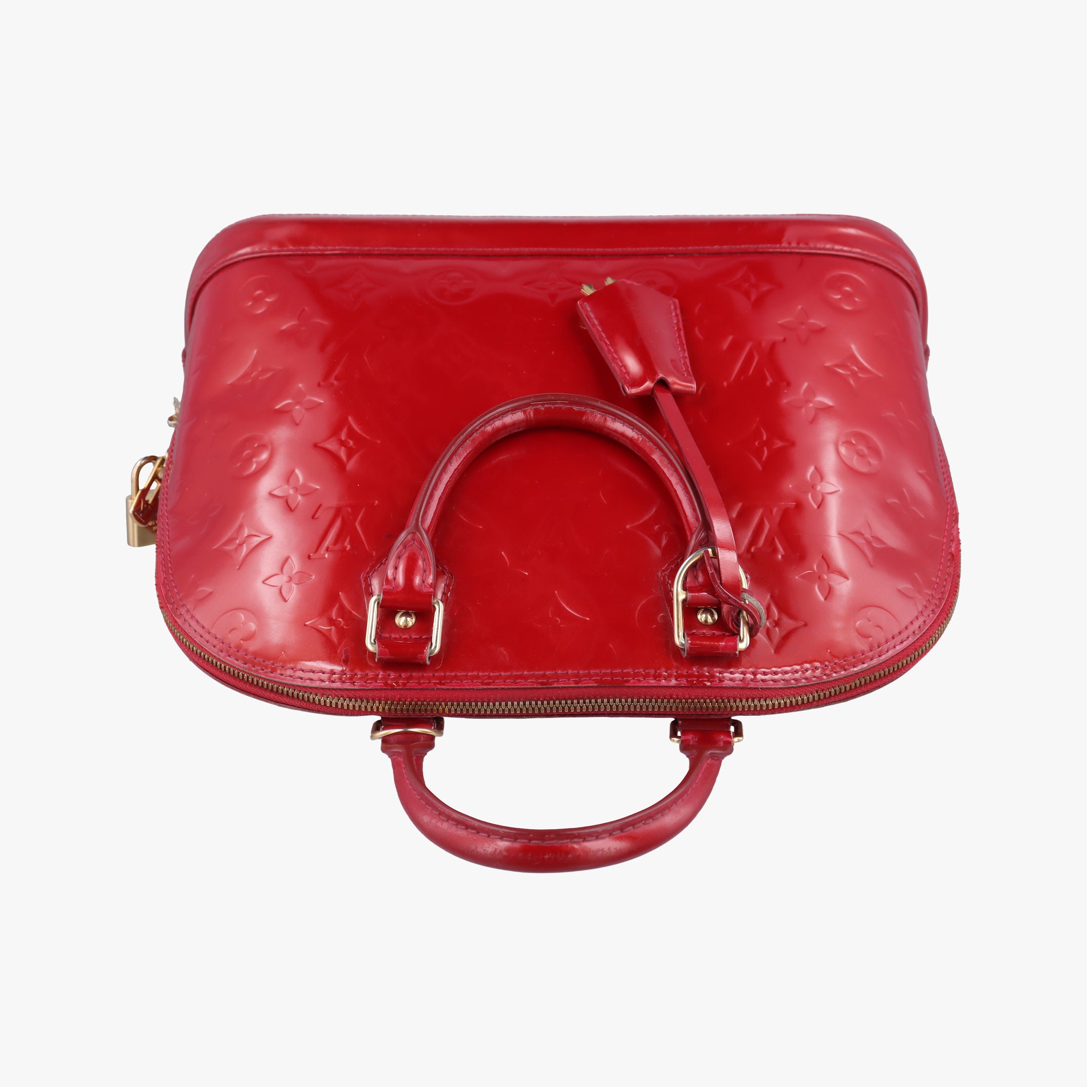 Pre-owned Louis Vuitton Alma PM pomme d'amour Vernis M90096 handbag | stylenewstar
