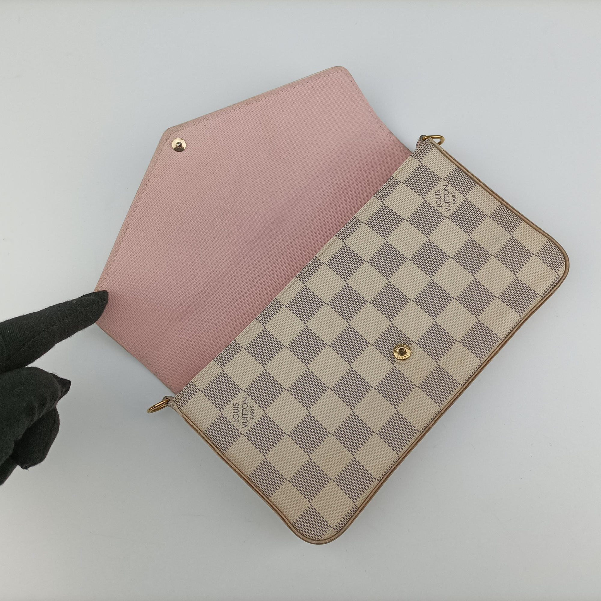 Secondhand Louis Vuitton Pochette Felicie Azur Damier Canvas N63106 shoulderbag | stylenewstar