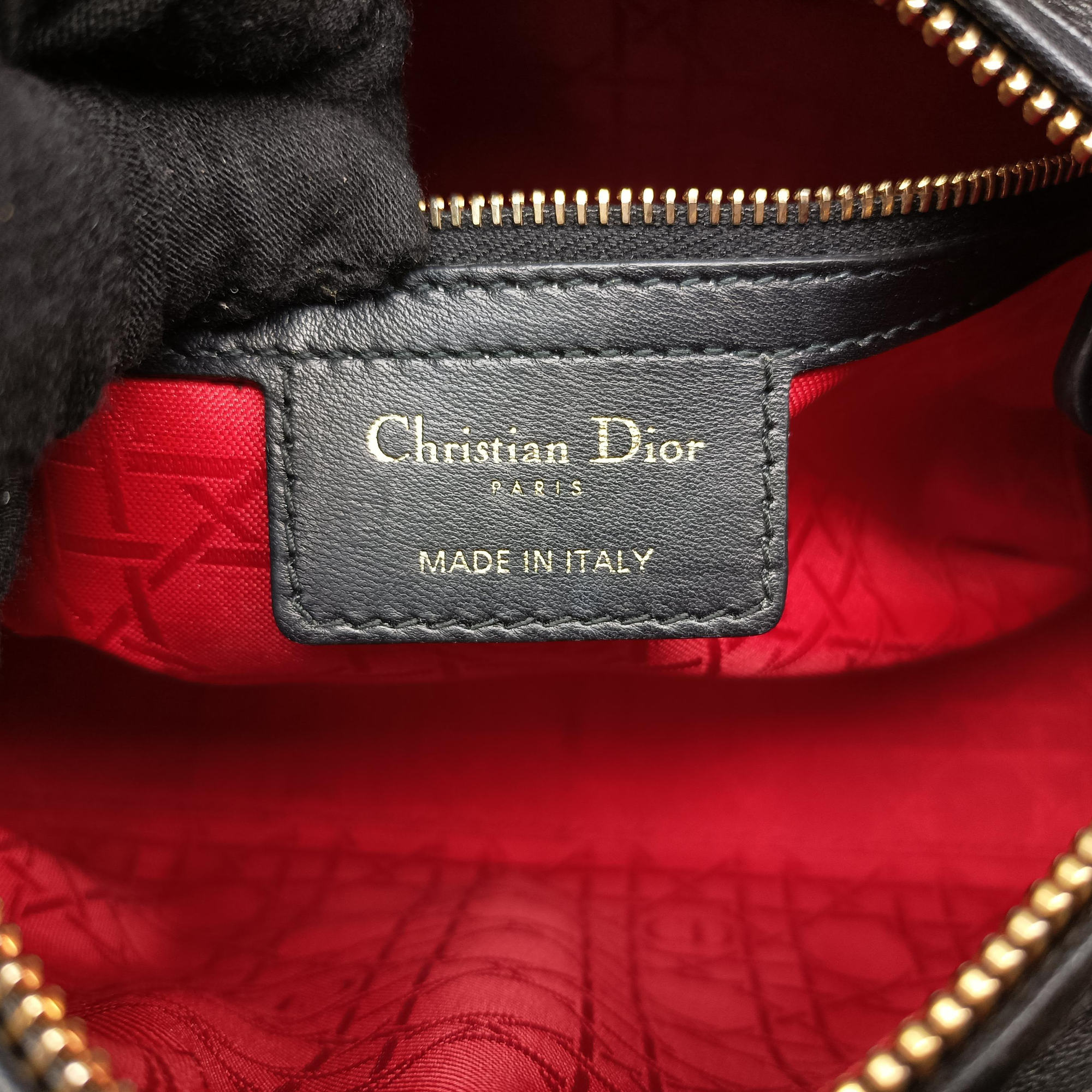 Pre-owned Christian Dior Lady Dior Black lambskin  shoulderbag | stylenewstar