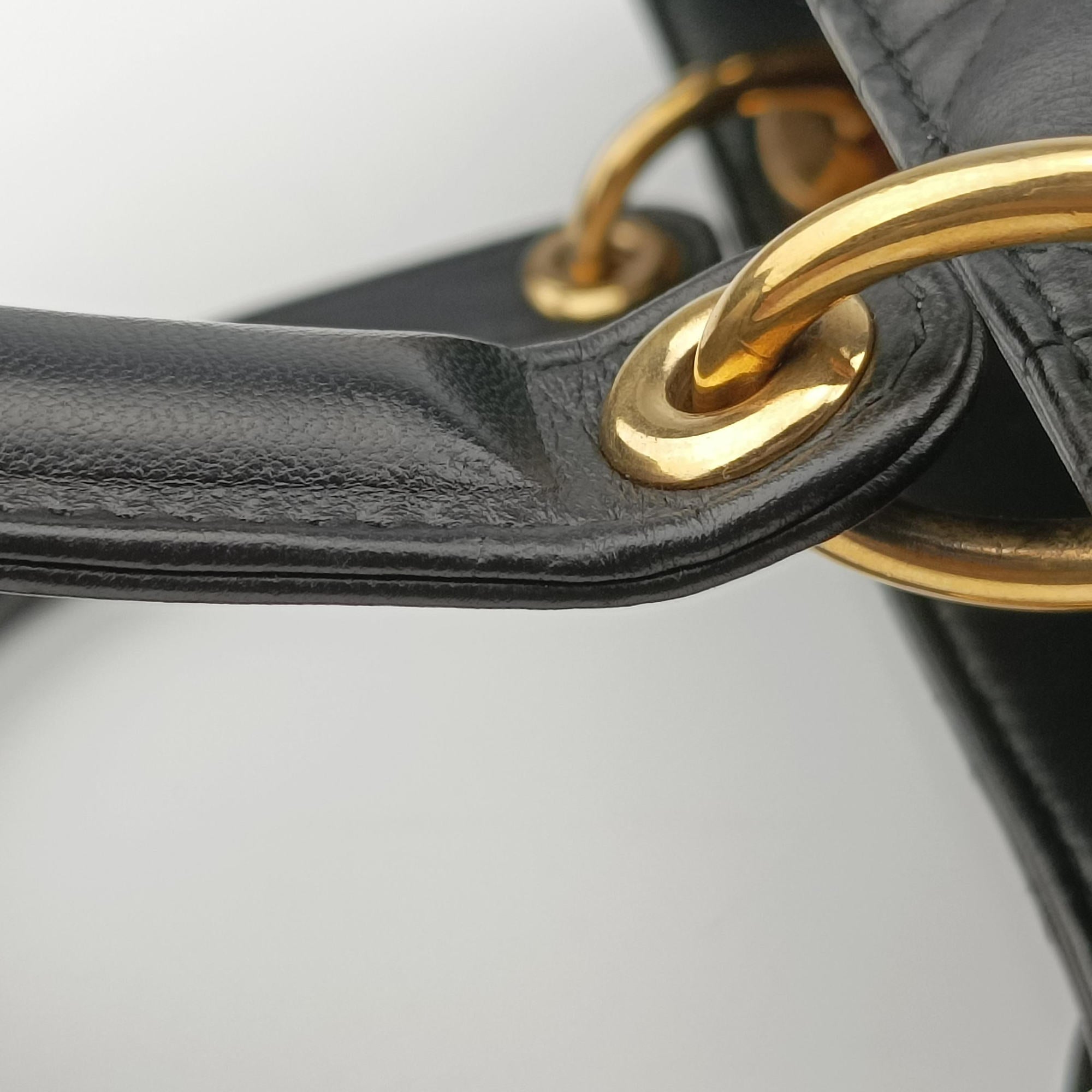 Pre-owned Christian Dior Lady Dior Black lambskin  shoulderbag | stylenewstar