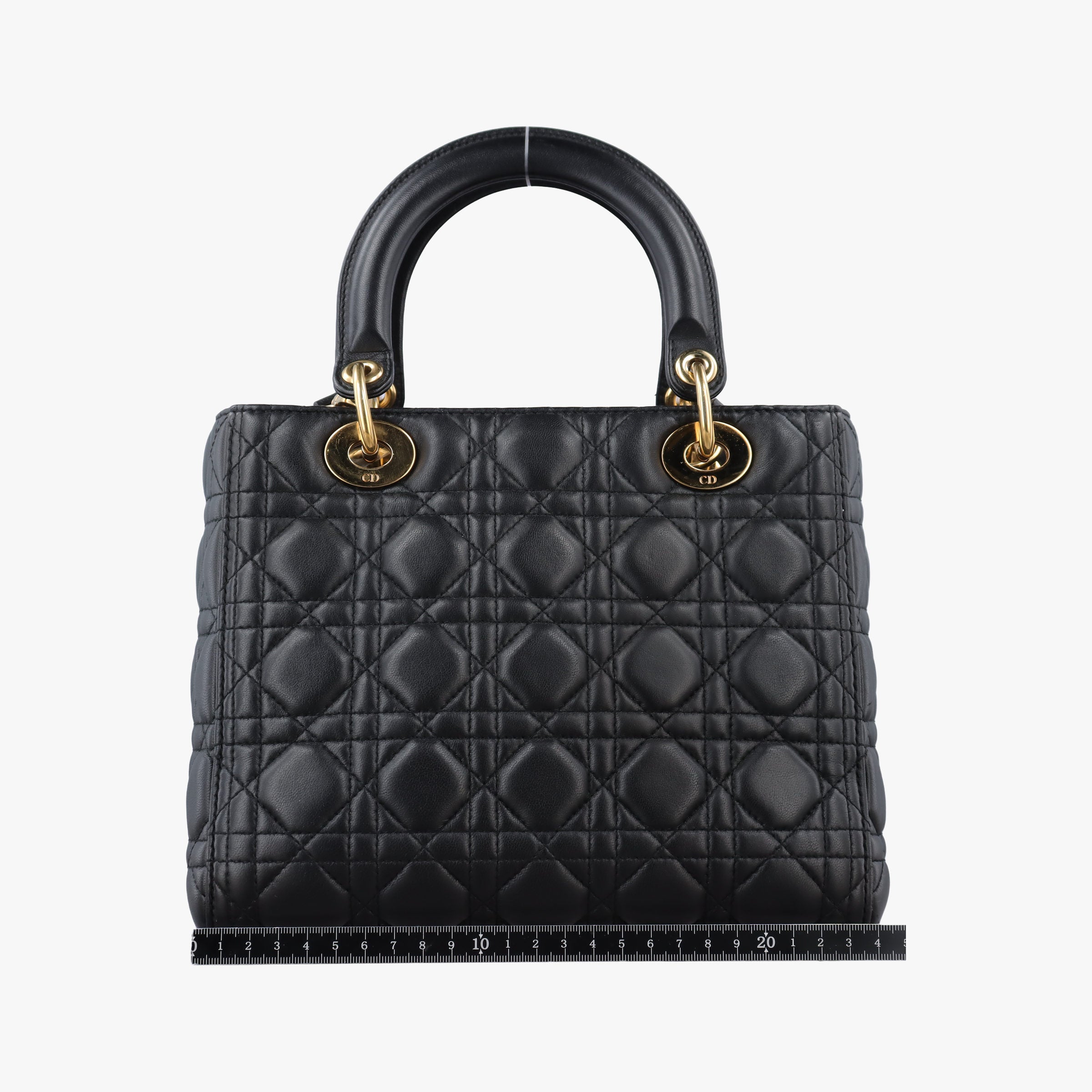Pre-owned Christian Dior Lady Dior Black lambskin  shoulderbag | stylenewstar