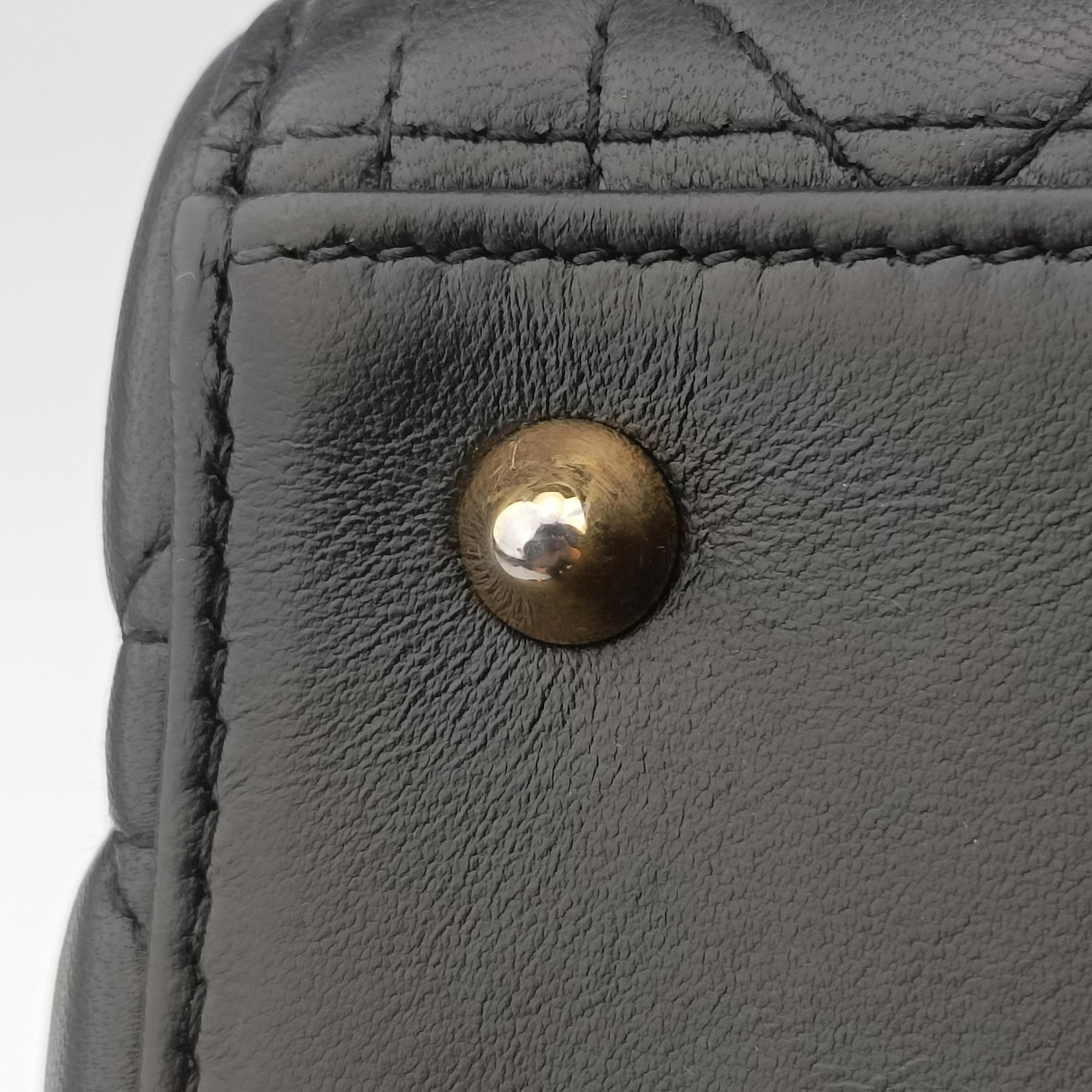 Pre-owned Christian Dior Lady Dior Black lambskin  shoulderbag | stylenewstar