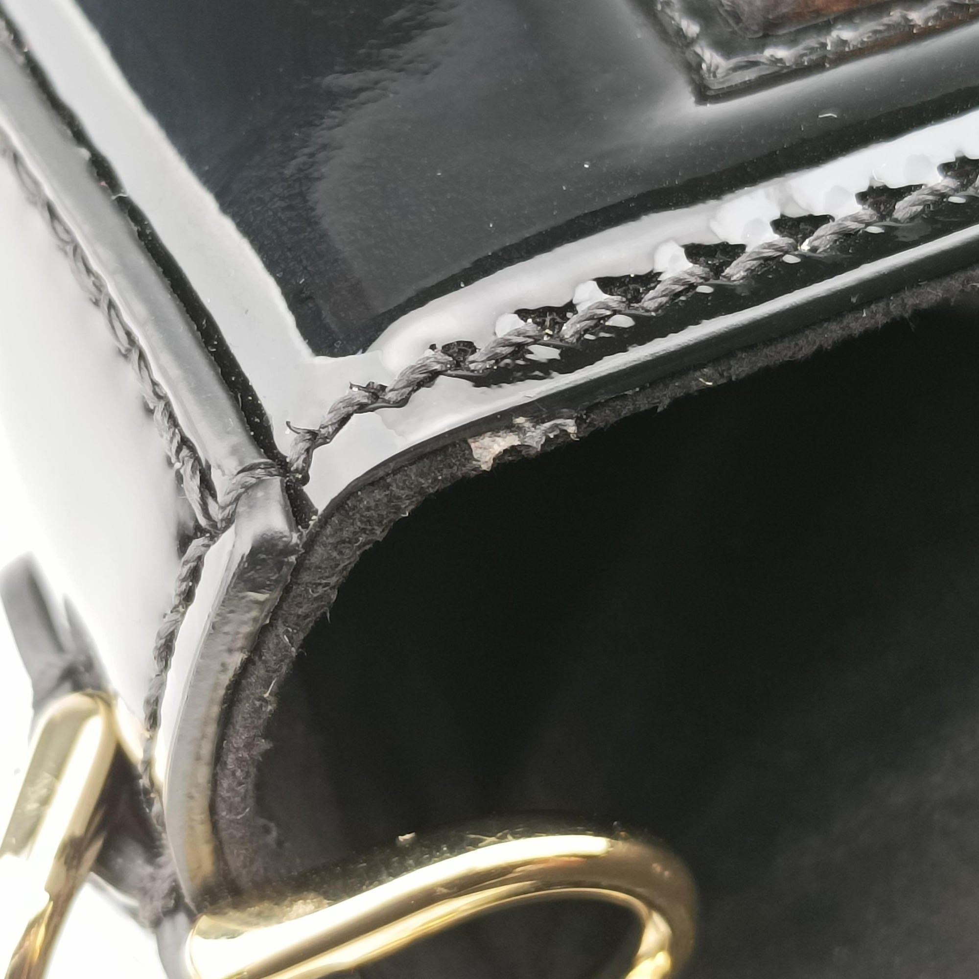 Secondhand Fendi BAGUETTE Brown×Black fur×patent 8BR771 shoulderbag | stylenewstar