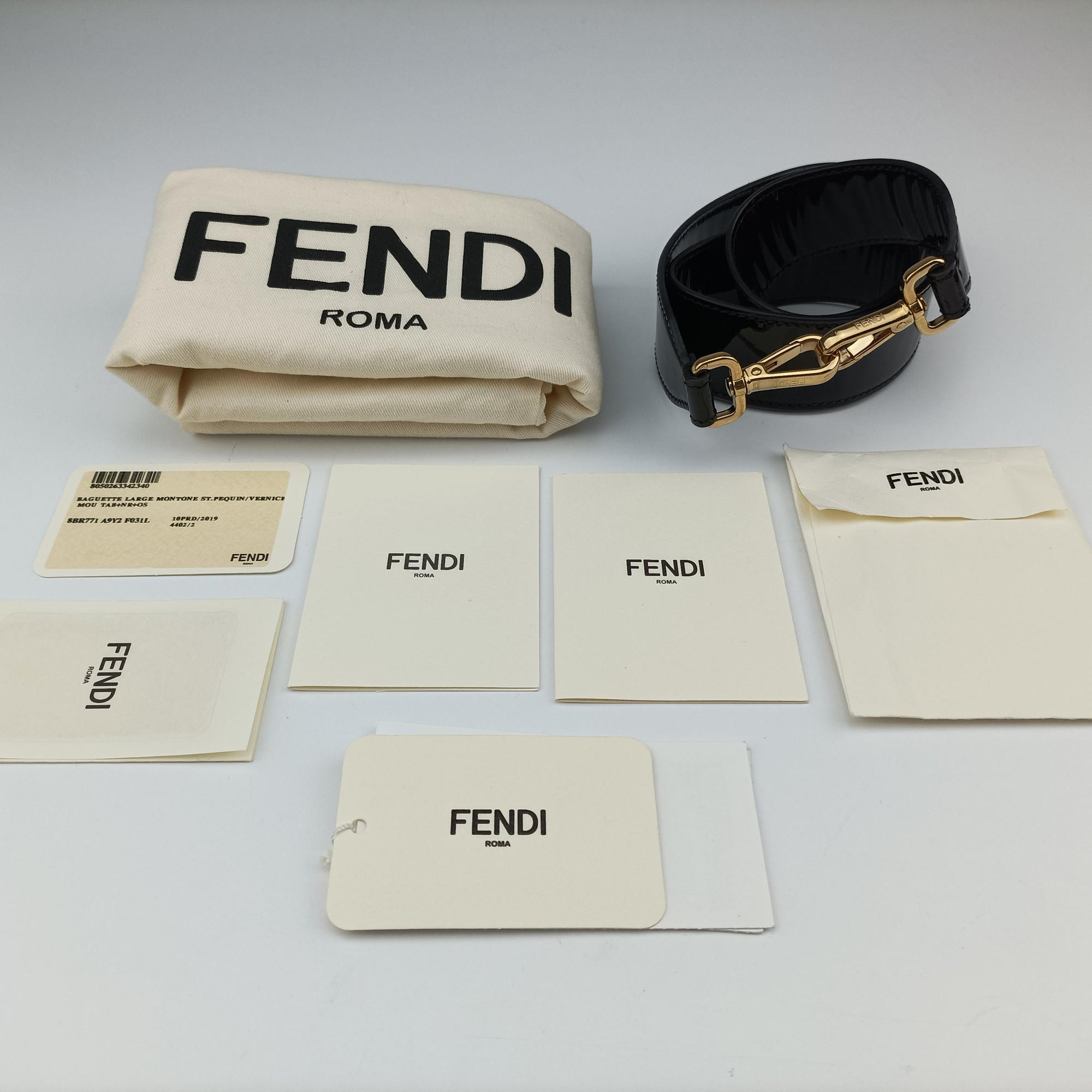 Secondhand Fendi BAGUETTE Brown×Black fur×patent 8BR771 shoulderbag | stylenewstar
