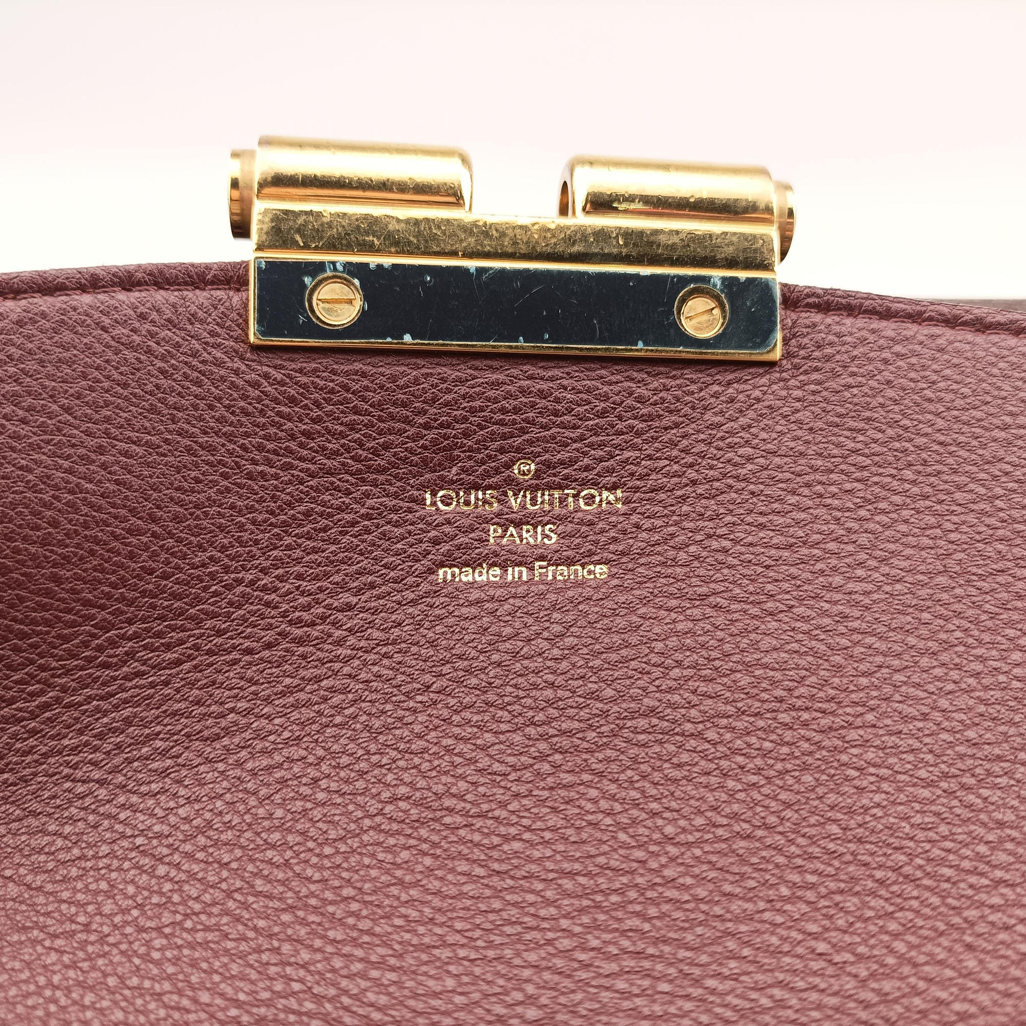 Pre-owned Louis Vuitton OLYMPE Brown×QUETSCHE Monogram Canvas×calf leather M40926 handbag | stylenewstar