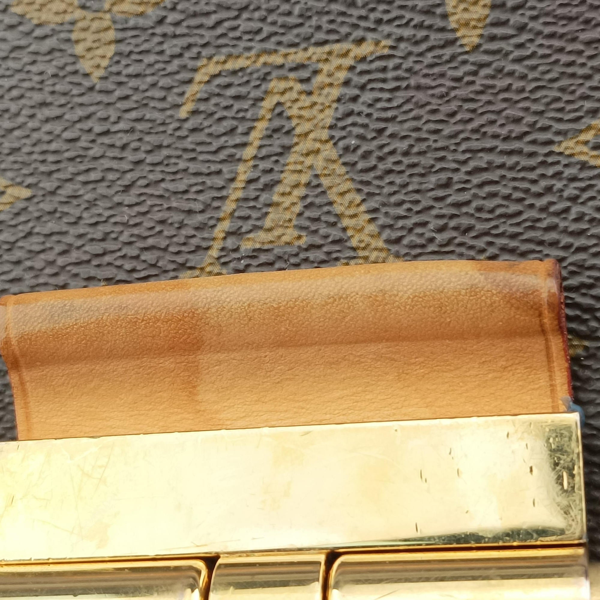 Pre-owned Louis Vuitton OLYMPE Brown×QUETSCHE Monogram Canvas×calf leather M40926 handbag | stylenewstar