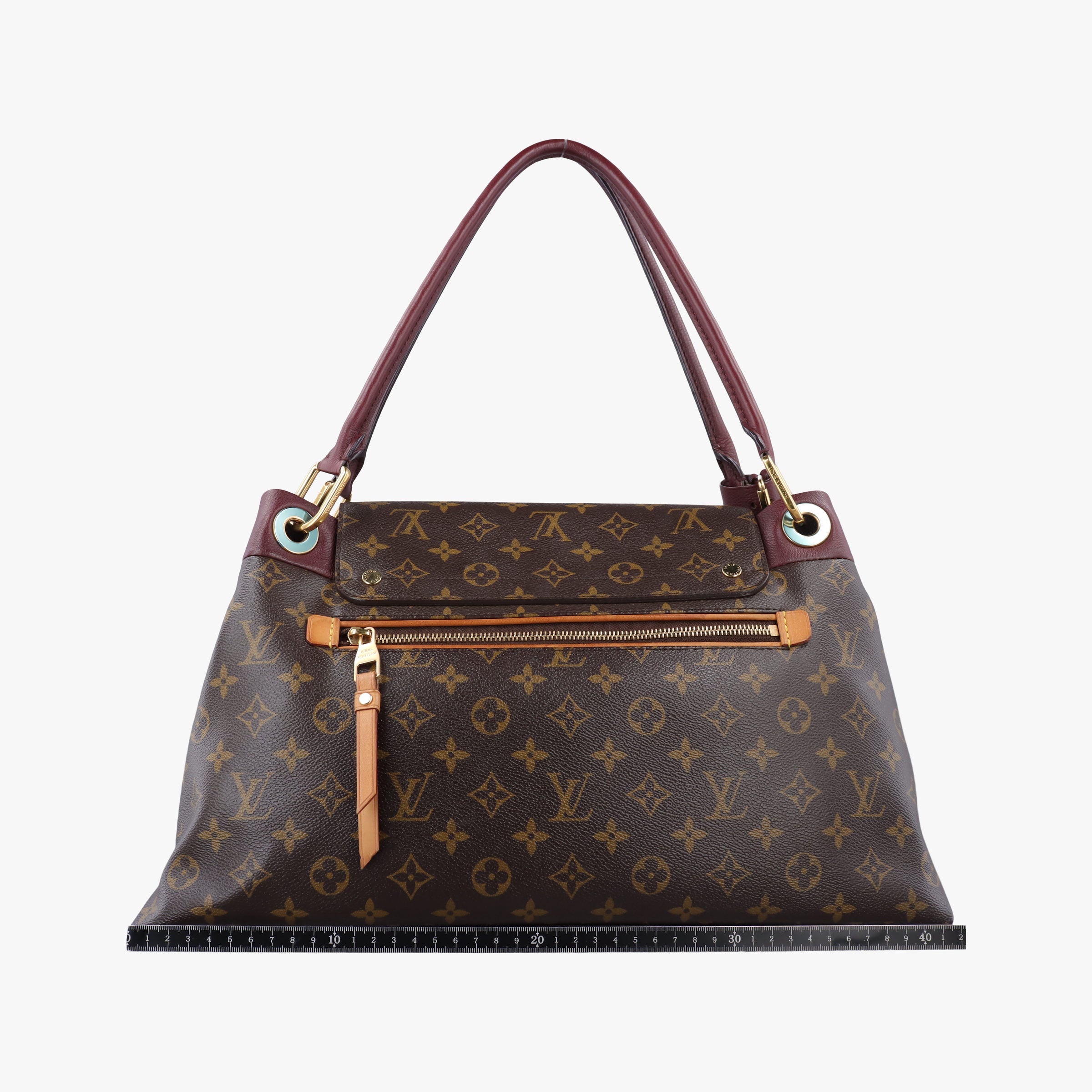Pre-owned Louis Vuitton OLYMPE Brown×QUETSCHE Monogram Canvas×calf leather M40926 handbag | stylenewstar
