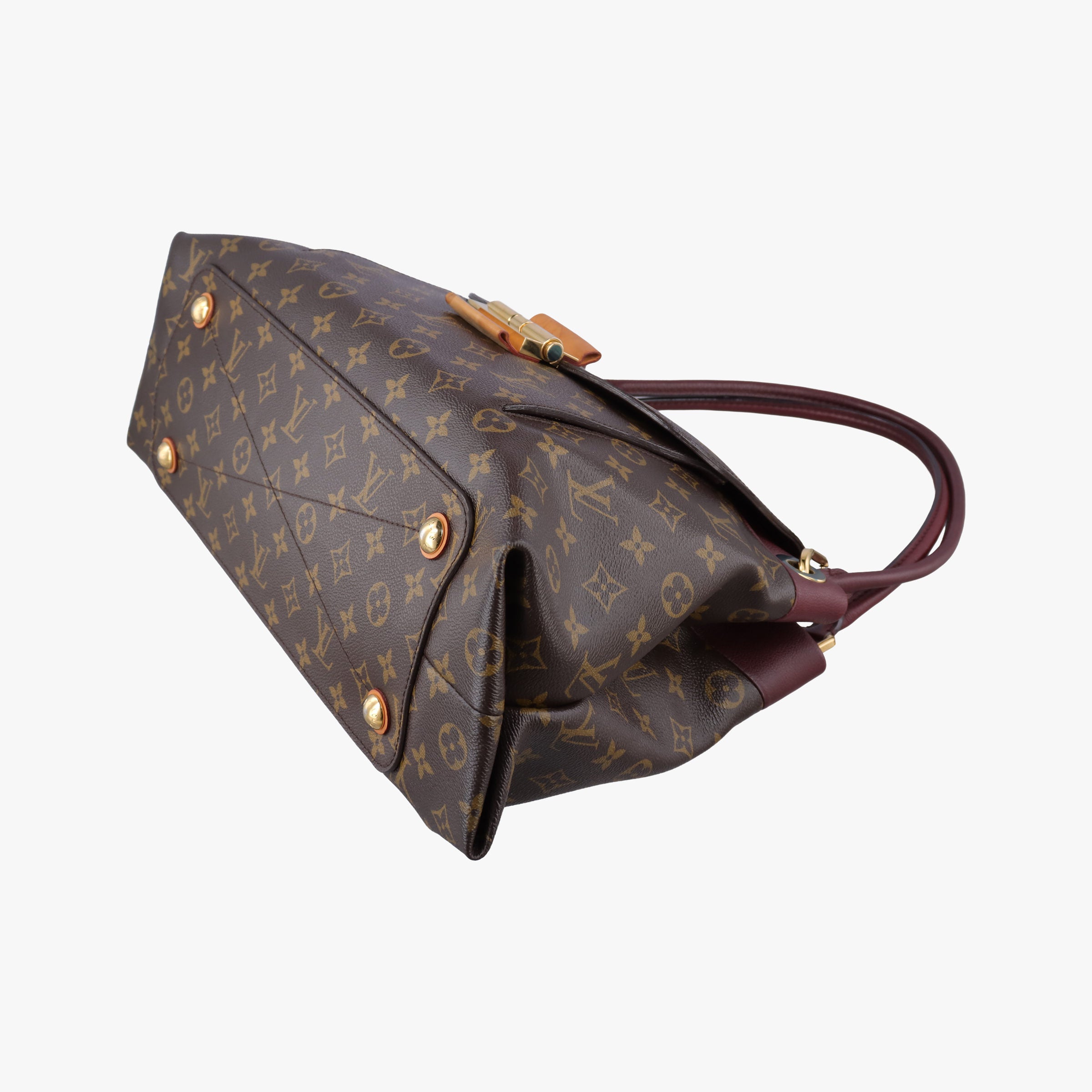 Pre-owned Louis Vuitton OLYMPE Brown×QUETSCHE Monogram Canvas×calf leather M40926 handbag | stylenewstar
