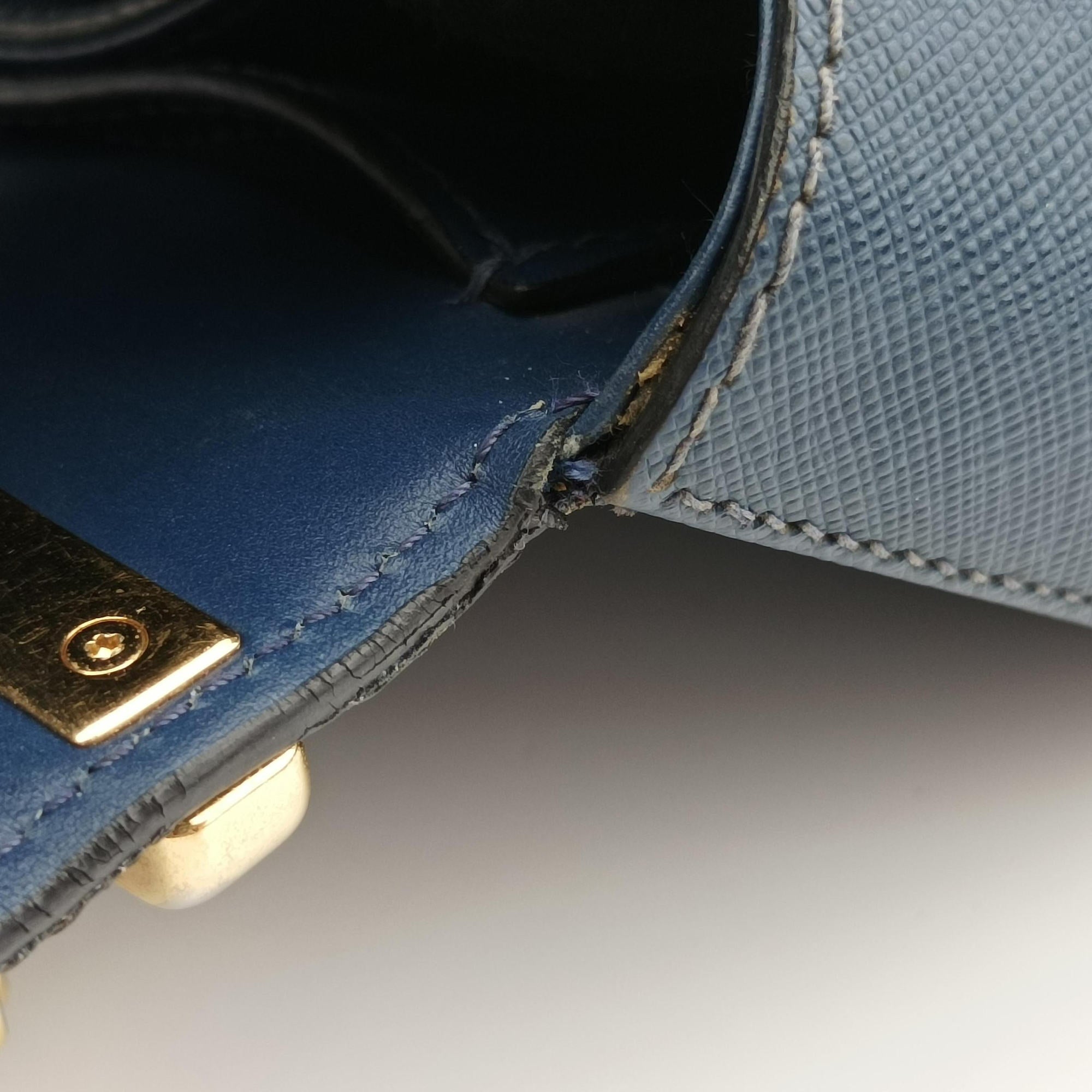 Vintage Prada Sidonie Blue SAFFIANO　Leather 1BD219 shoulderbag | stylenewstar