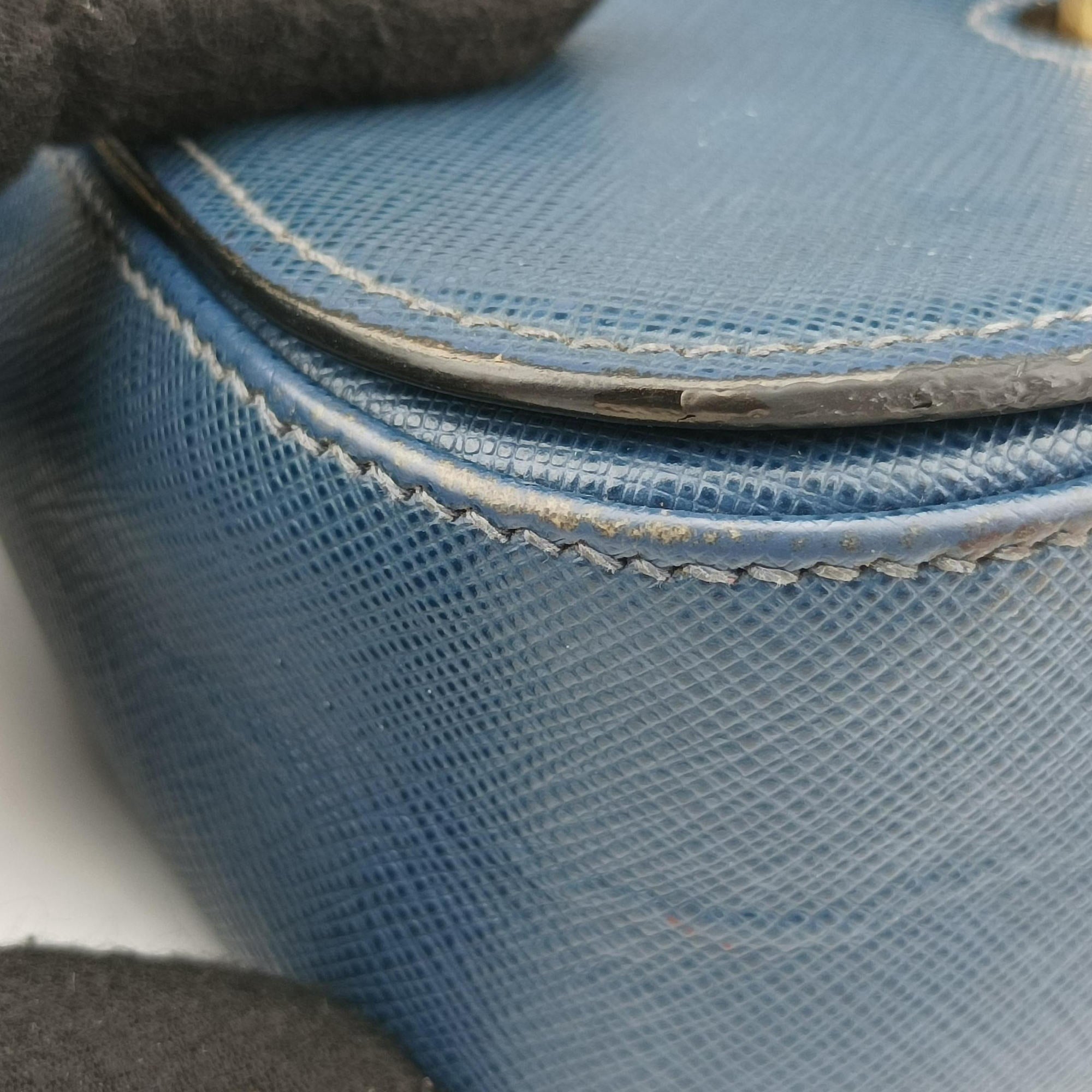 Vintage Prada Sidonie Blue SAFFIANO　Leather 1BD219 shoulderbag | stylenewstar