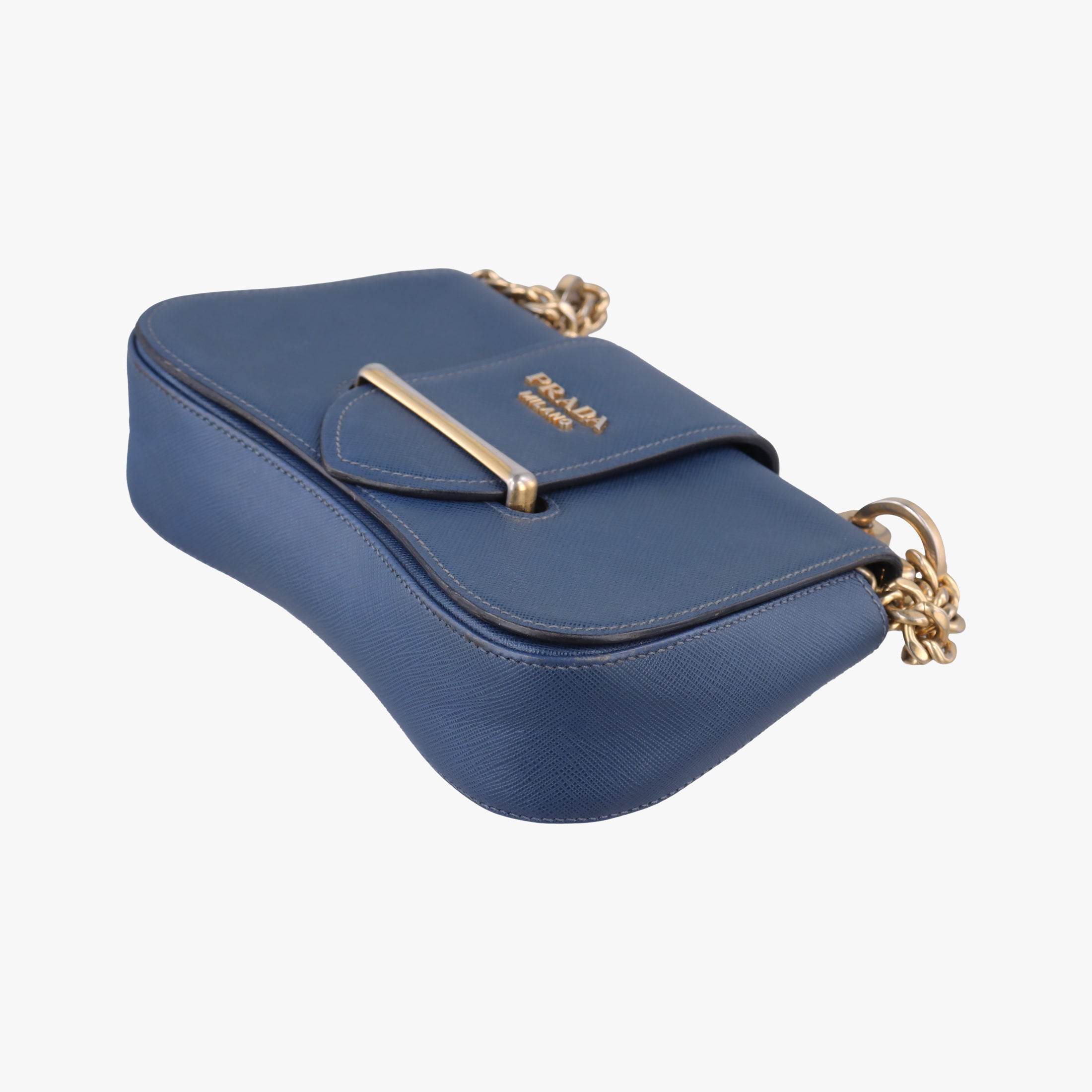Vintage Prada Sidonie Blue SAFFIANO　Leather 1BD219 shoulderbag | stylenewstar