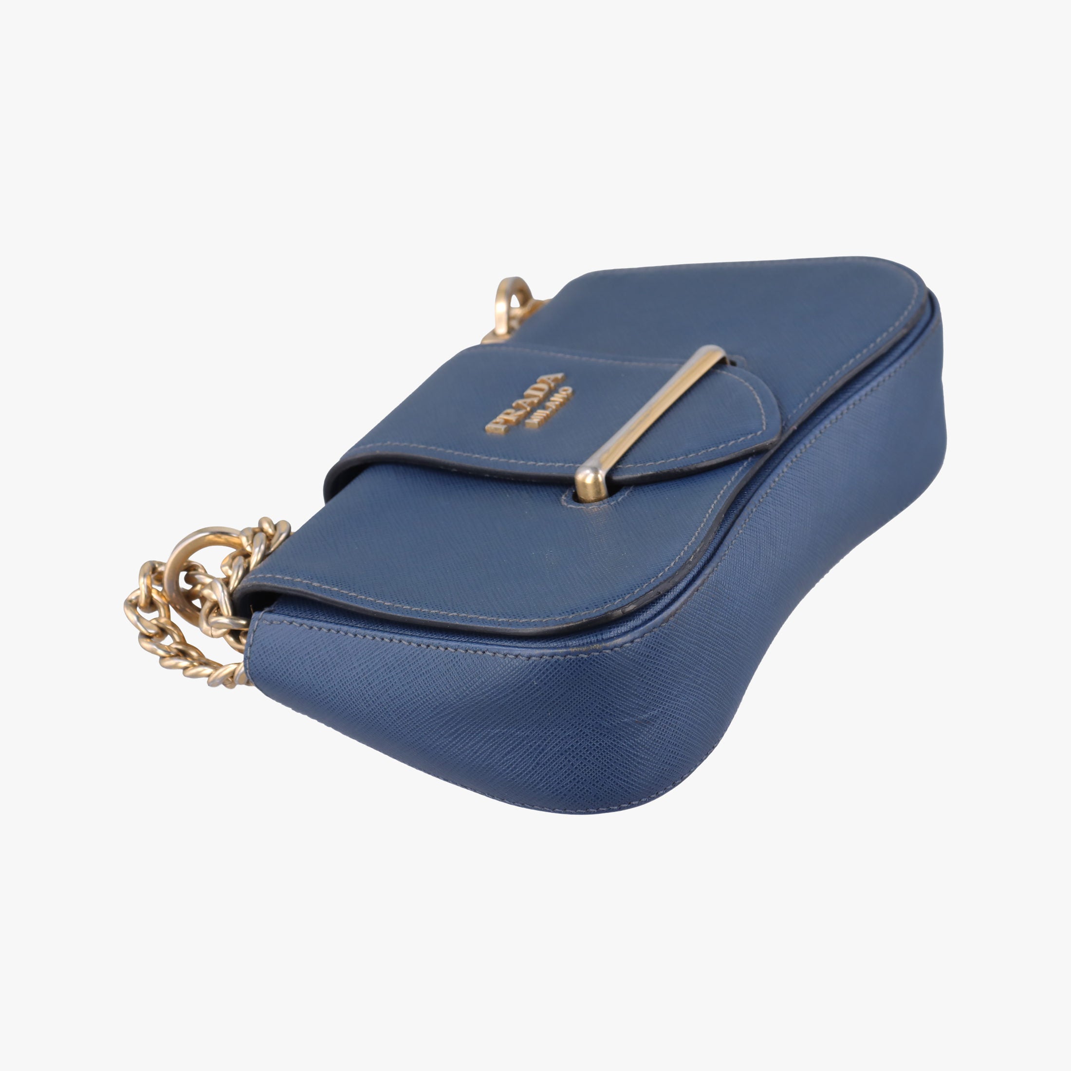 Vintage Prada Sidonie Blue SAFFIANO　Leather 1BD219 shoulderbag | stylenewstar