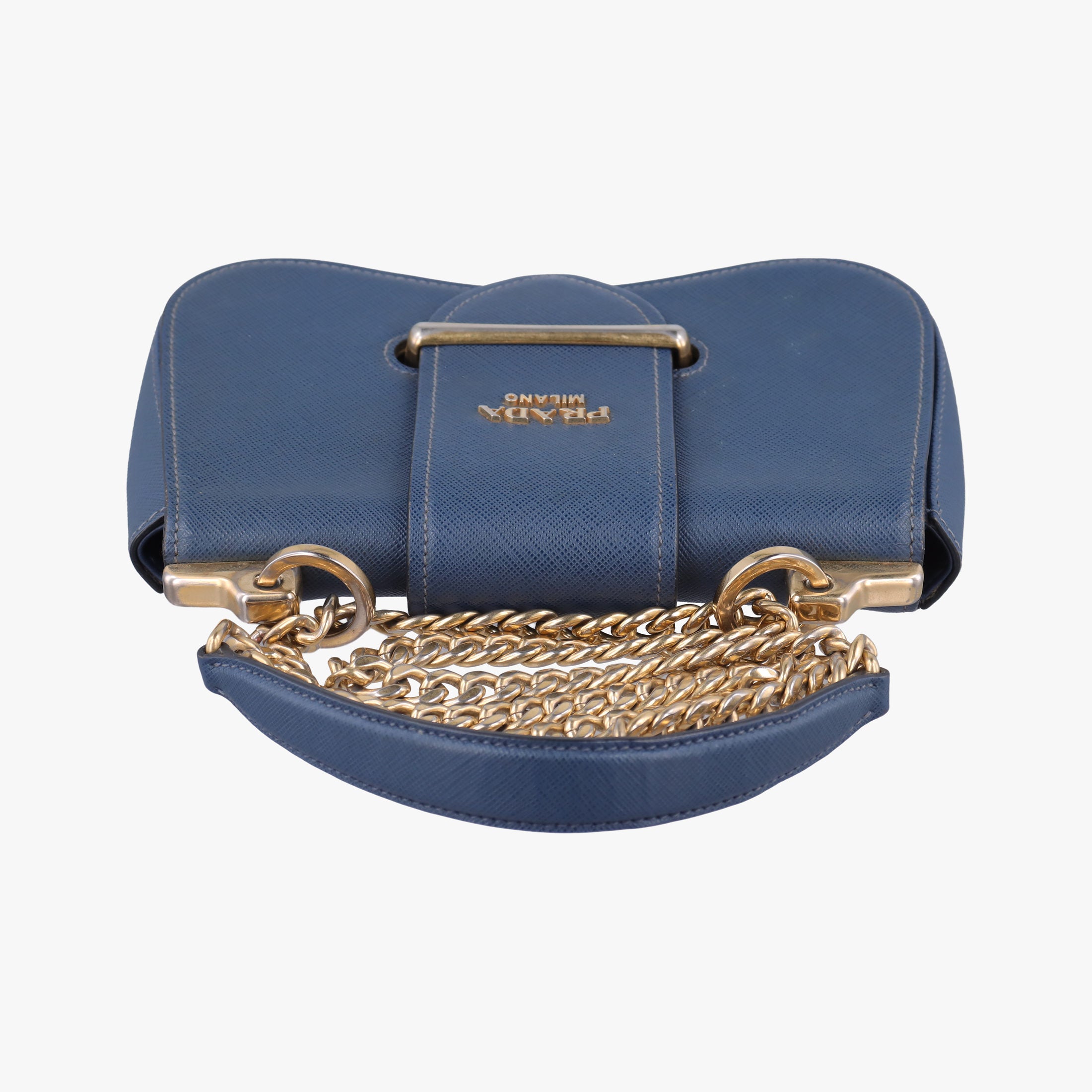 Vintage Prada Sidonie Blue SAFFIANO　Leather 1BD219 shoulderbag | stylenewstar