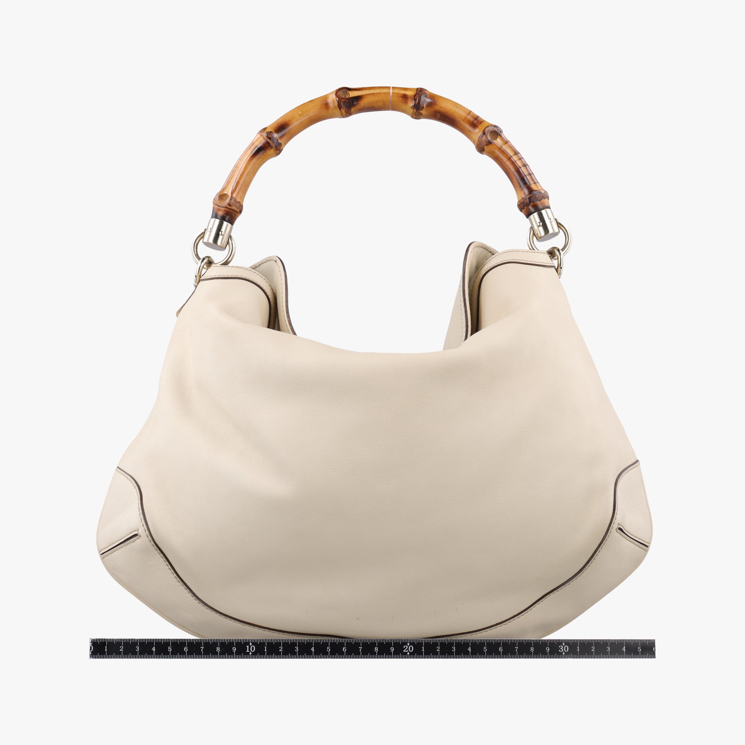 Pre-owned Gucci Bamboo White Leather 169961 shoulderbag | stylenewstar