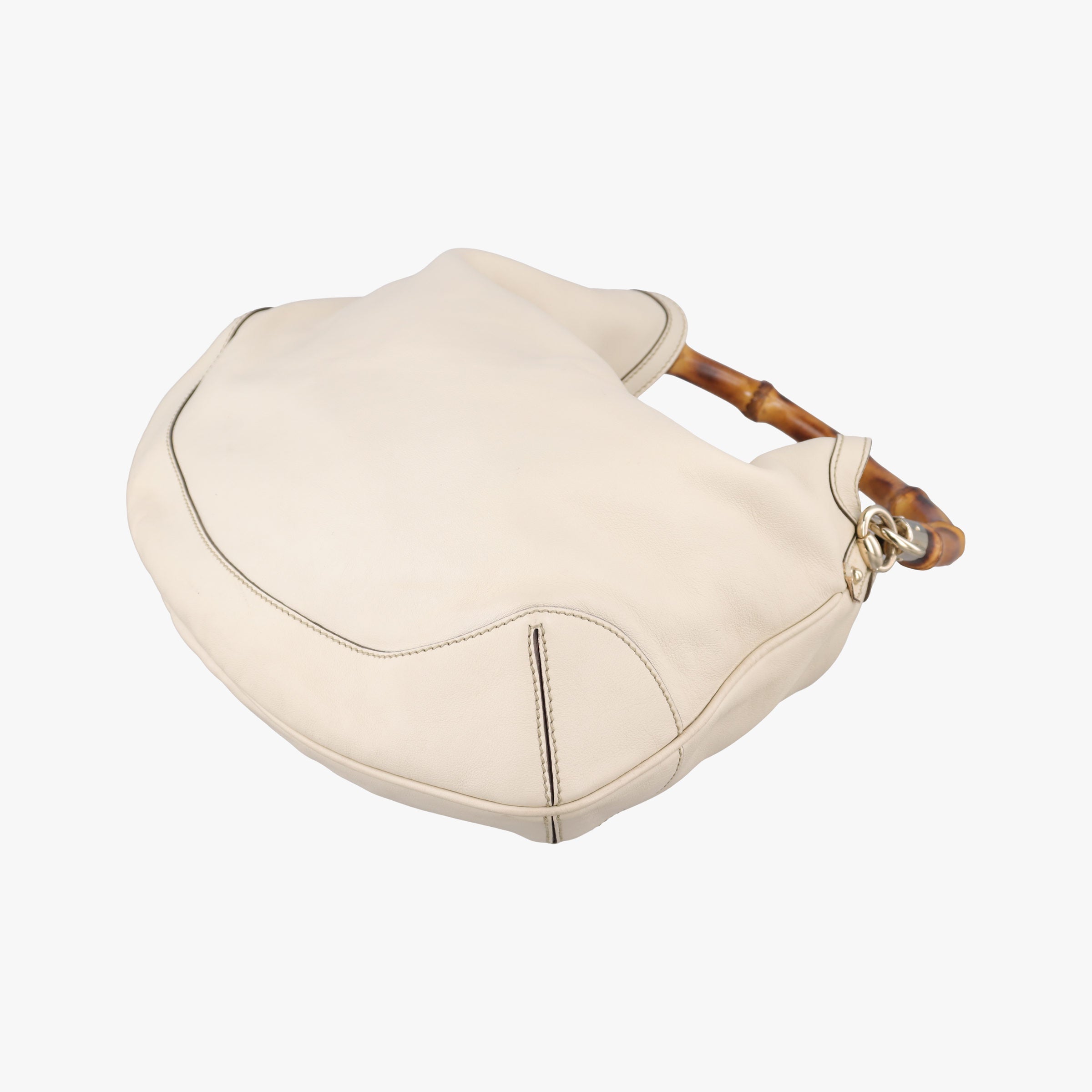 Pre-owned Gucci Bamboo White Leather 169961 shoulderbag | stylenewstar