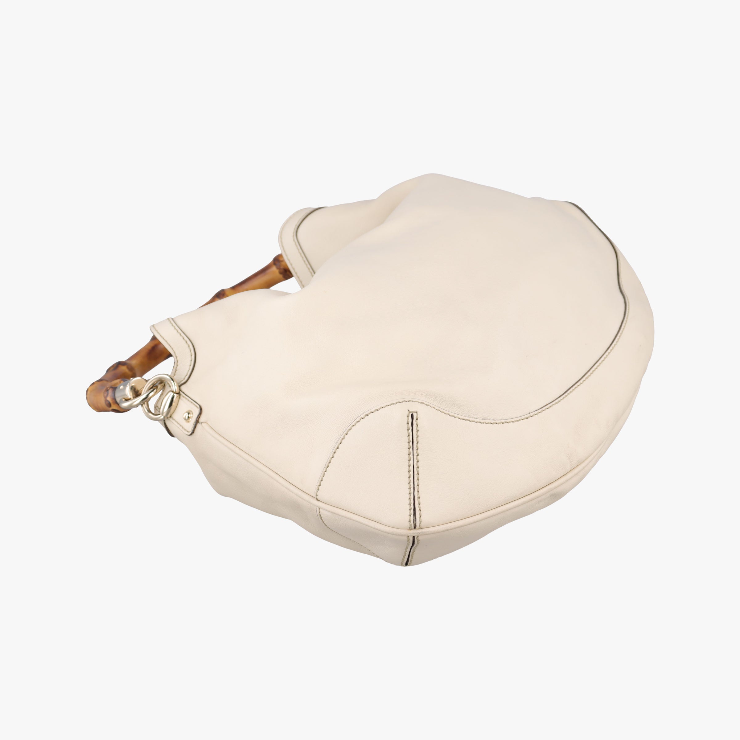 Pre-owned Gucci Bamboo White Leather 169961 shoulderbag | stylenewstar