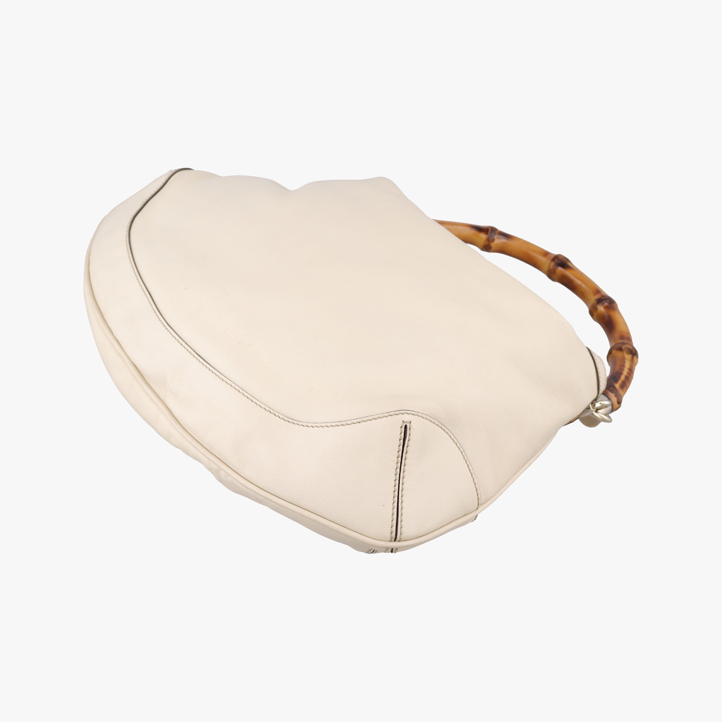 Pre-owned Gucci Bamboo White Leather 169961 shoulderbag | stylenewstar