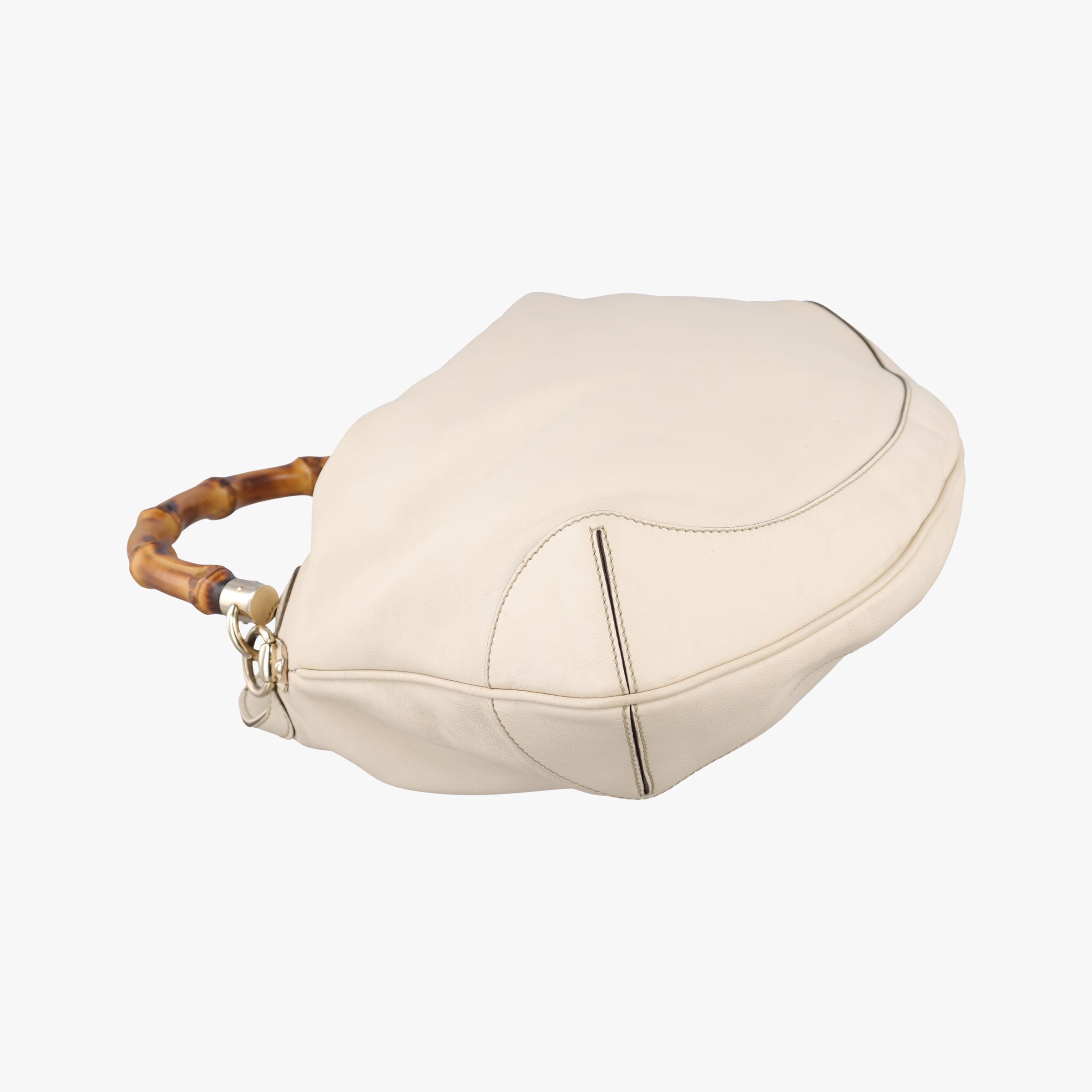 Pre-owned Gucci Bamboo White Leather 169961 shoulderbag | stylenewstar