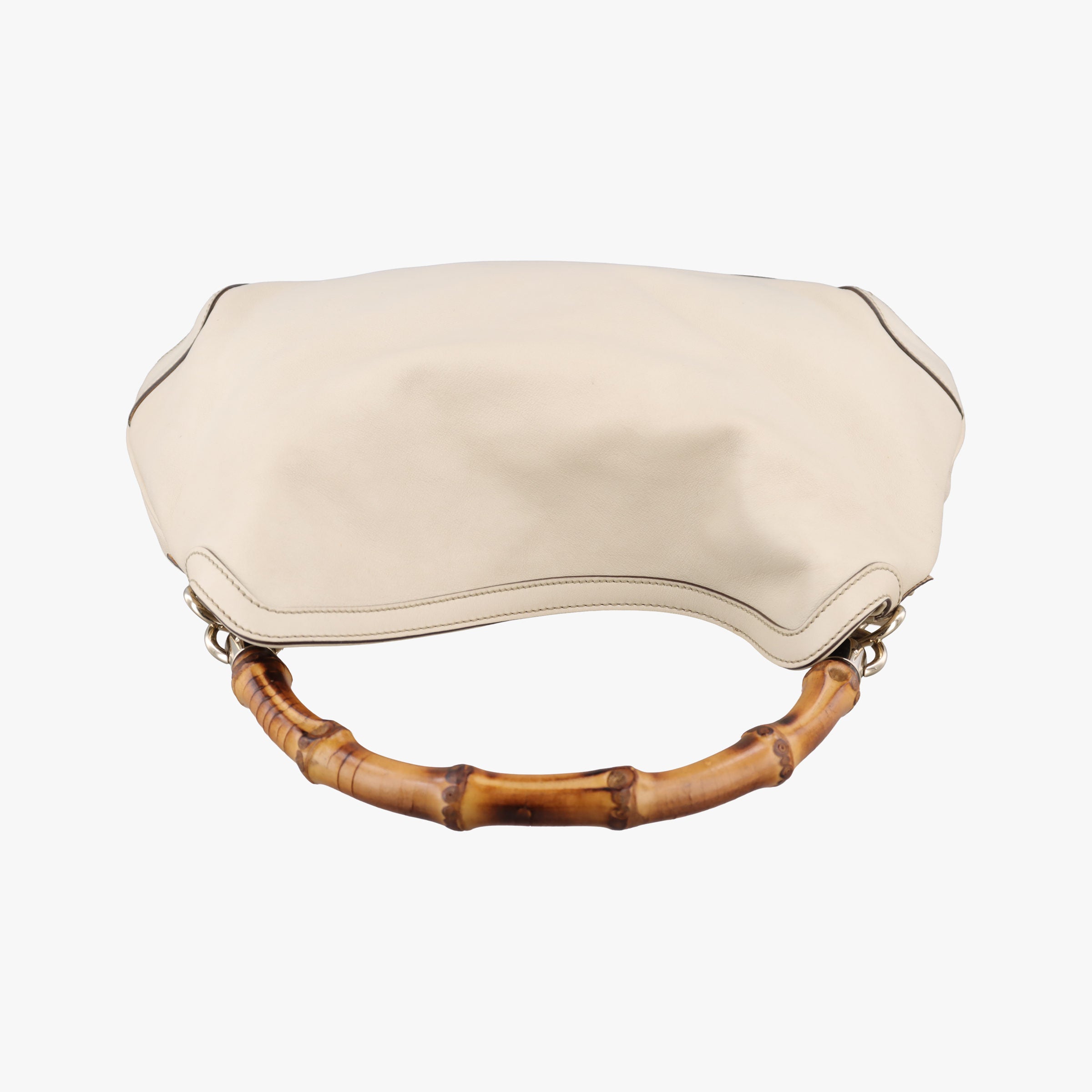 Pre-owned Gucci Bamboo White Leather 169961 shoulderbag | stylenewstar