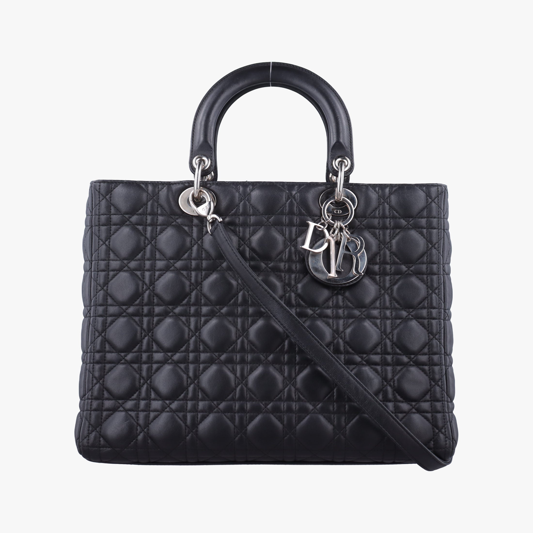 Vintage Christian Dior Lady Dior Black lambskin  shoulderbag | stylenewstar