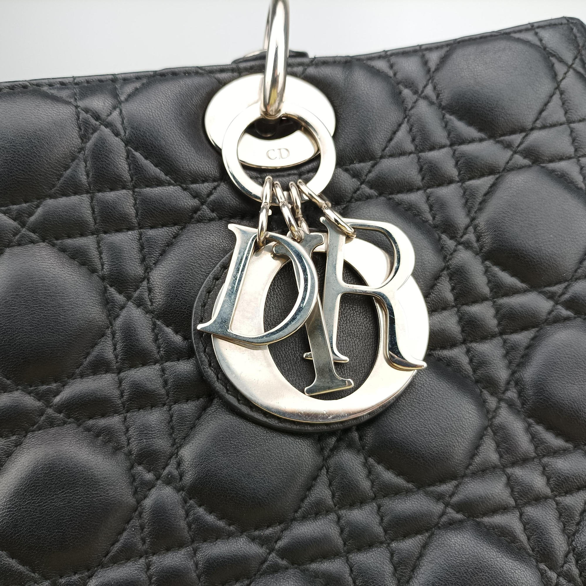 Vintage Christian Dior Lady Dior Black lambskin  shoulderbag | stylenewstar