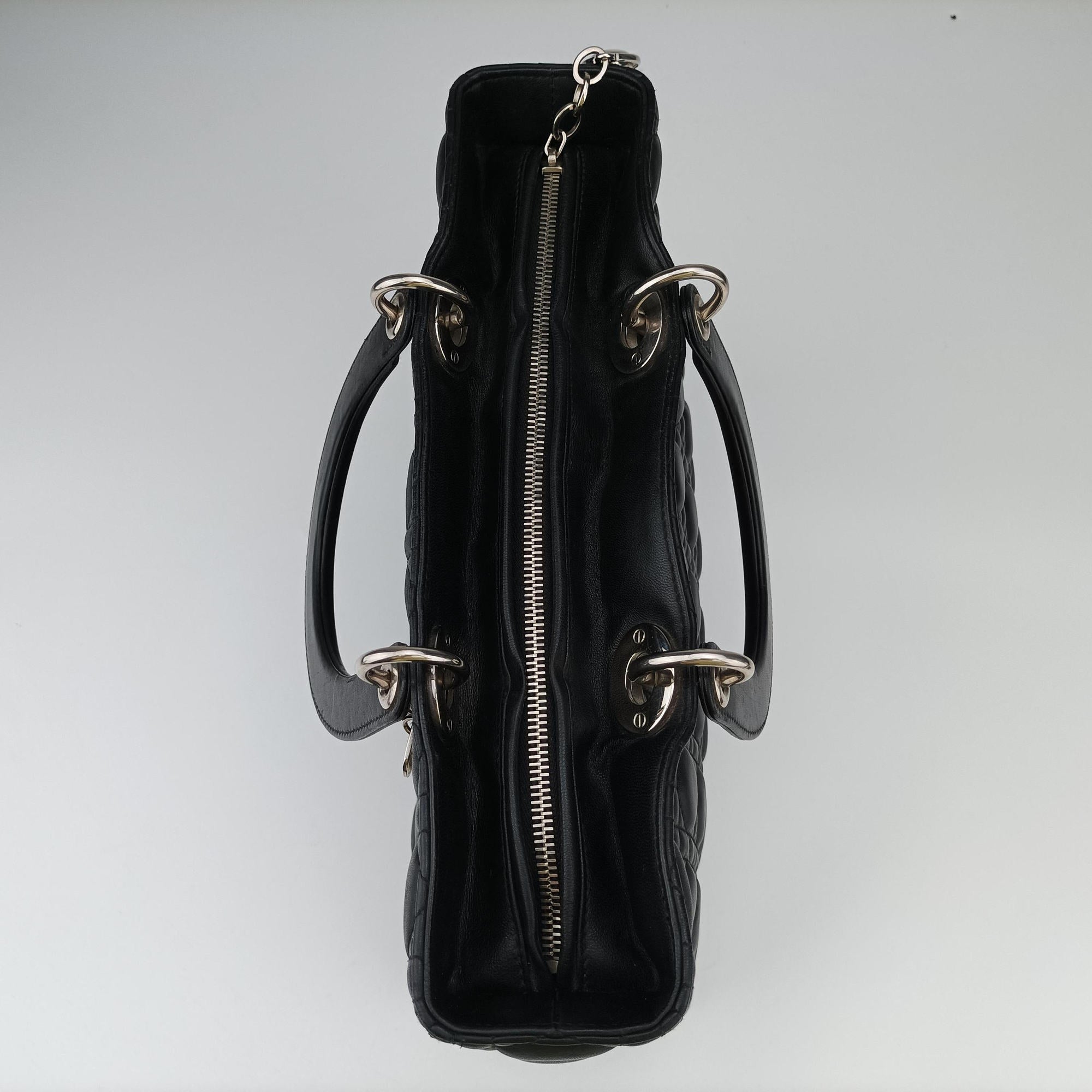 Vintage Christian Dior Lady Dior Black lambskin  shoulderbag | stylenewstar