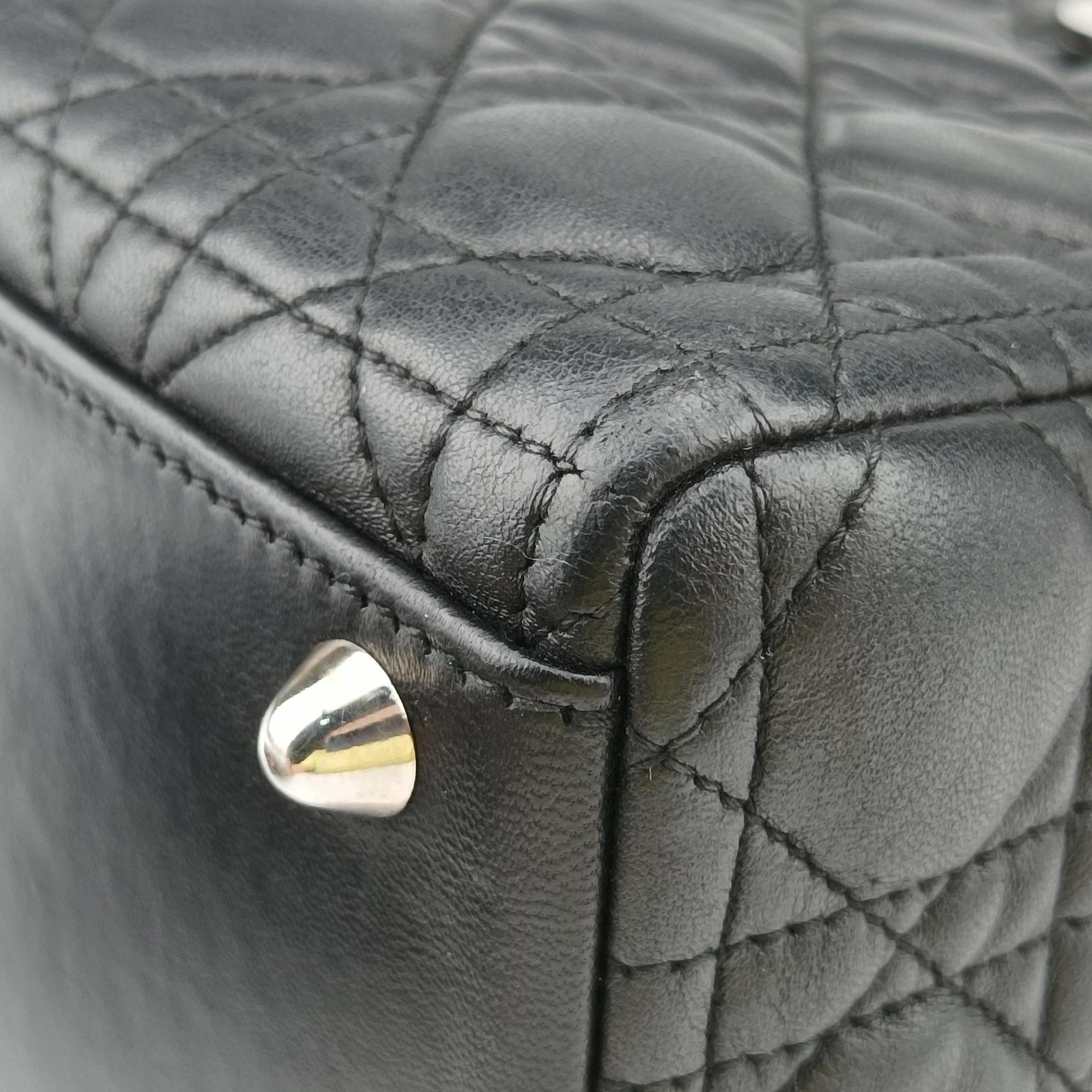 Vintage Christian Dior Lady Dior Black lambskin  shoulderbag | stylenewstar