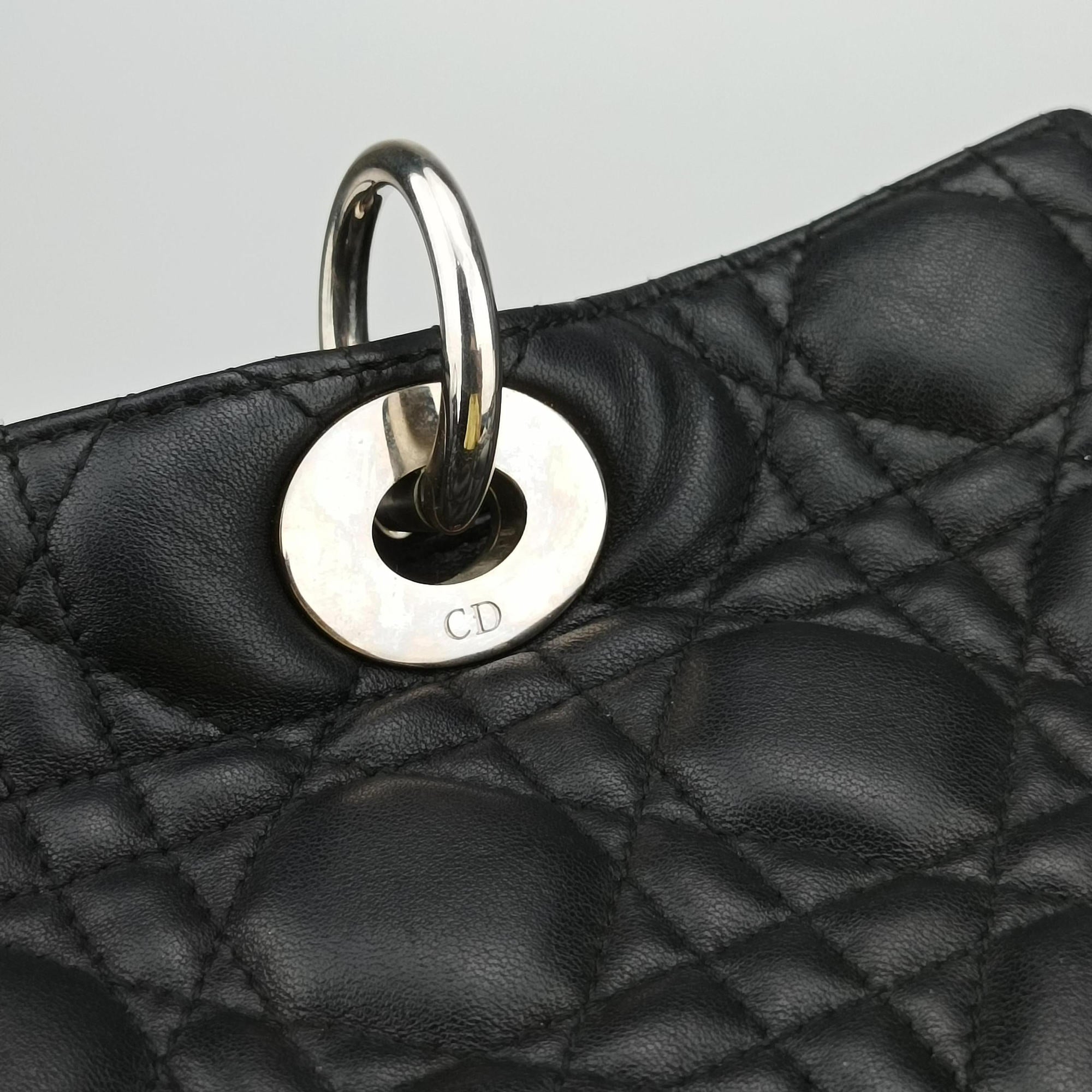 Vintage Christian Dior Lady Dior Black lambskin  shoulderbag | stylenewstar