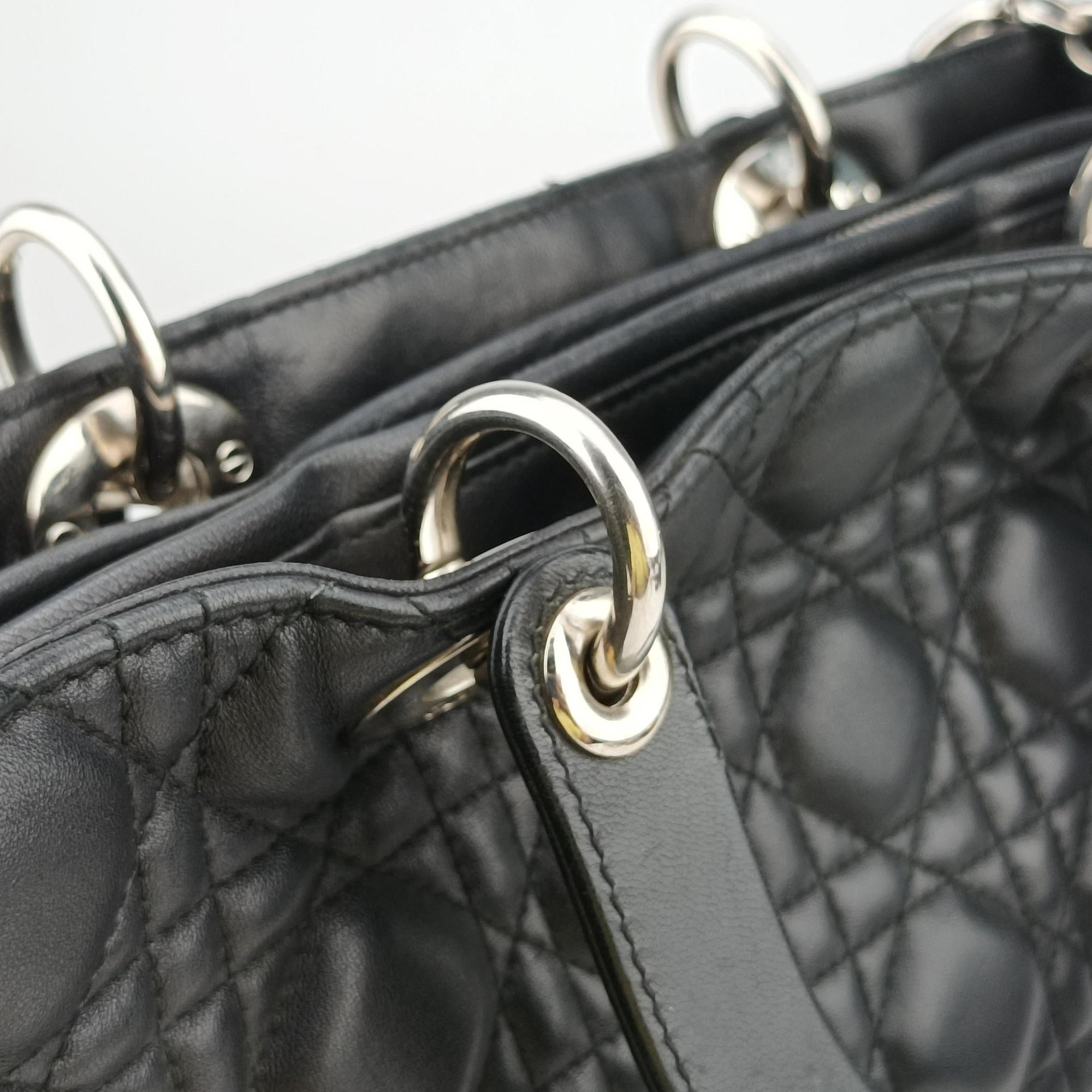 Vintage Christian Dior Lady Dior Black lambskin  shoulderbag | stylenewstar