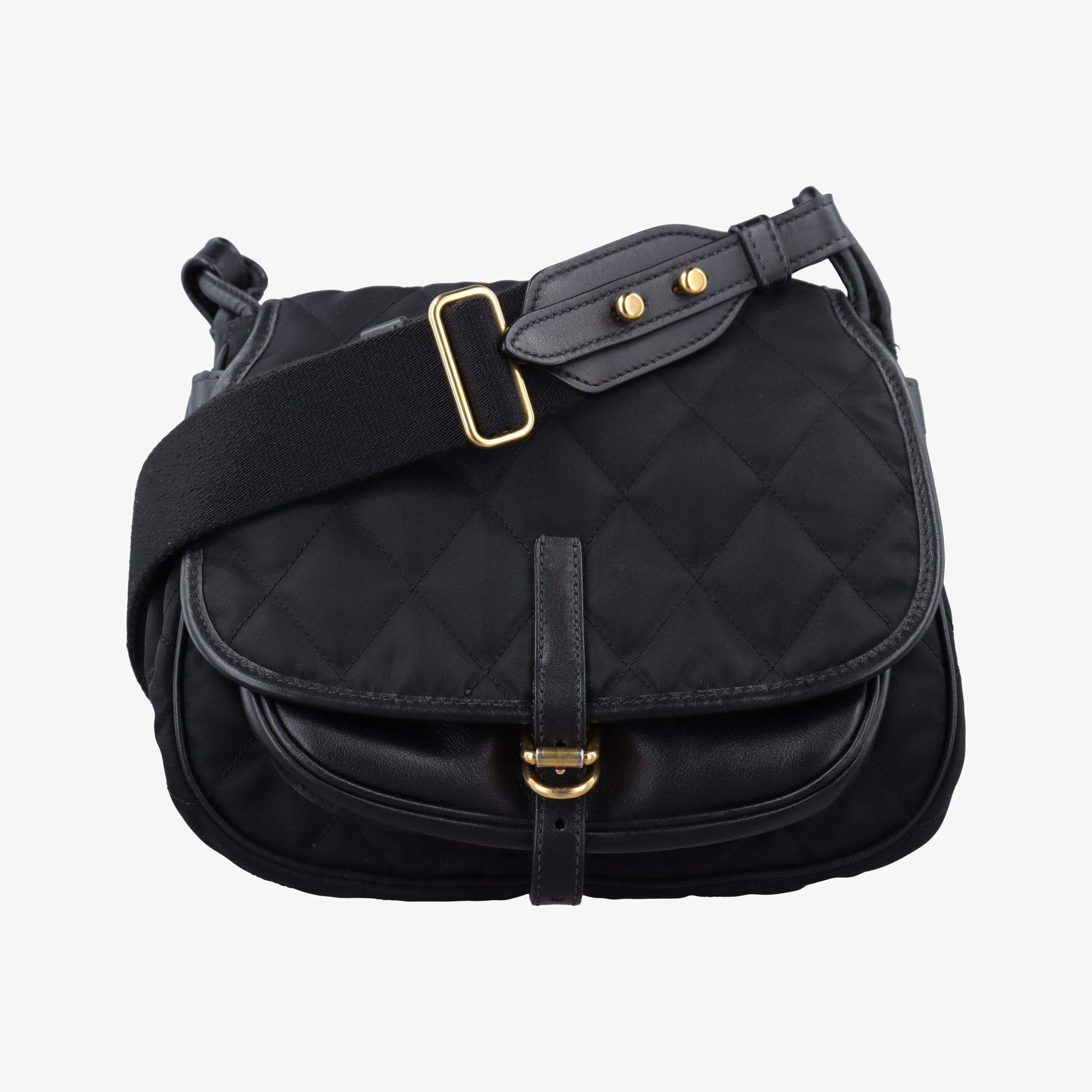 Pre-owned Prada Corsaire Black Nylon × Leather 1BD050 shoulderbag | stylenewstar